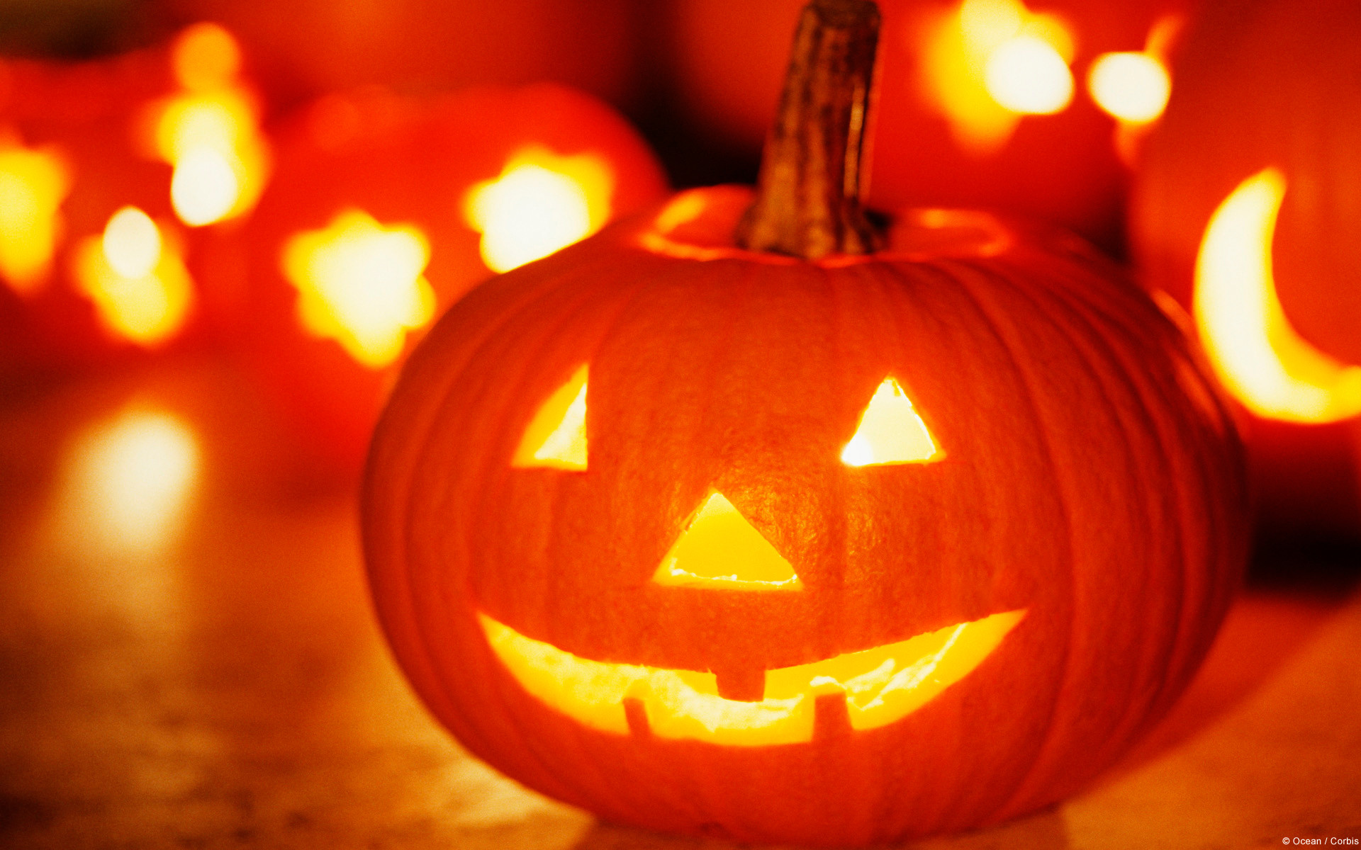 Zucca di Halloween illuminata, sfondo 1920x1200 Full HD+, iMac