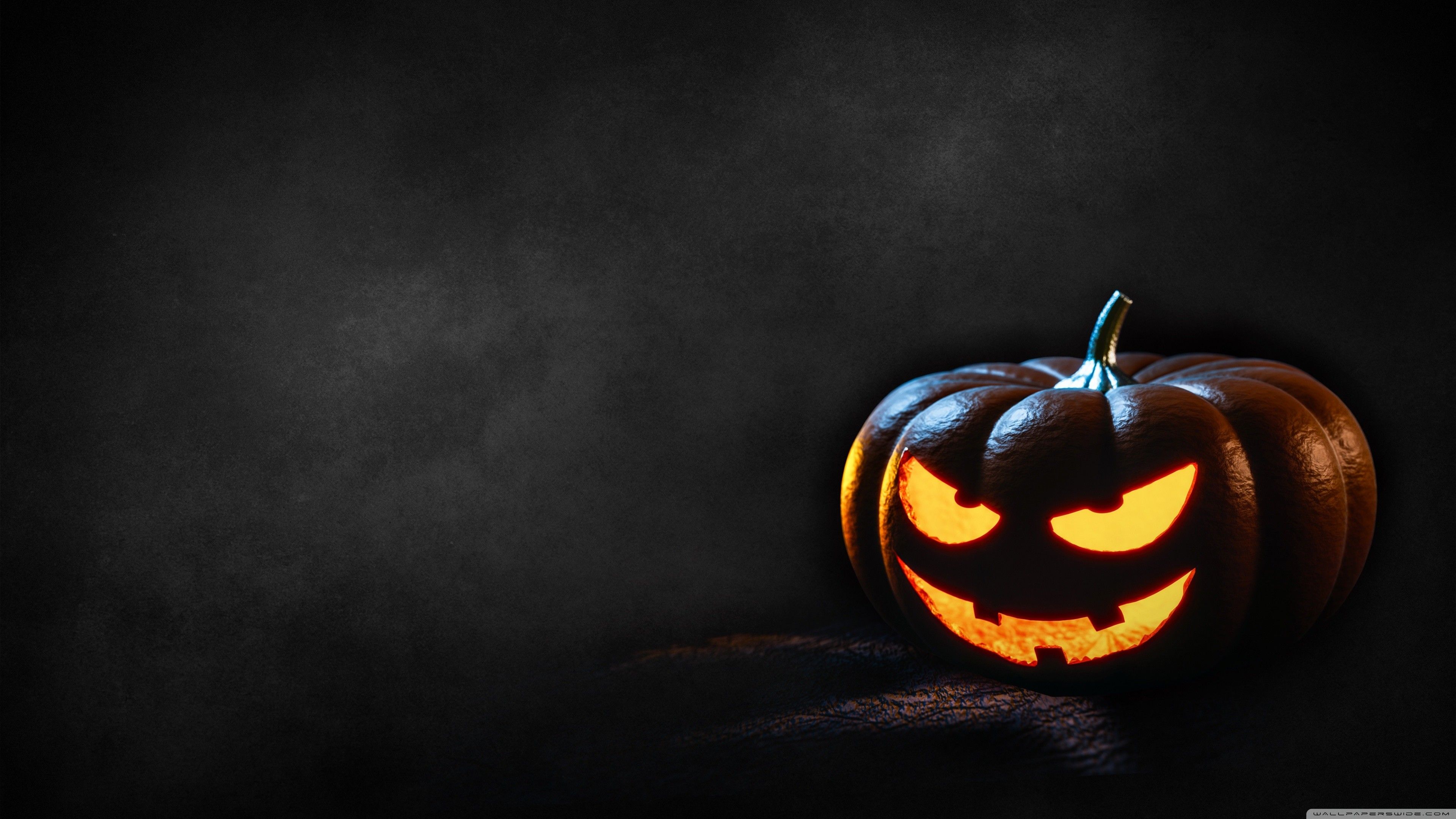 Zucca di Halloween illuminata, sfondo 3840x2160 4K Ultra HD, Monitor 4K