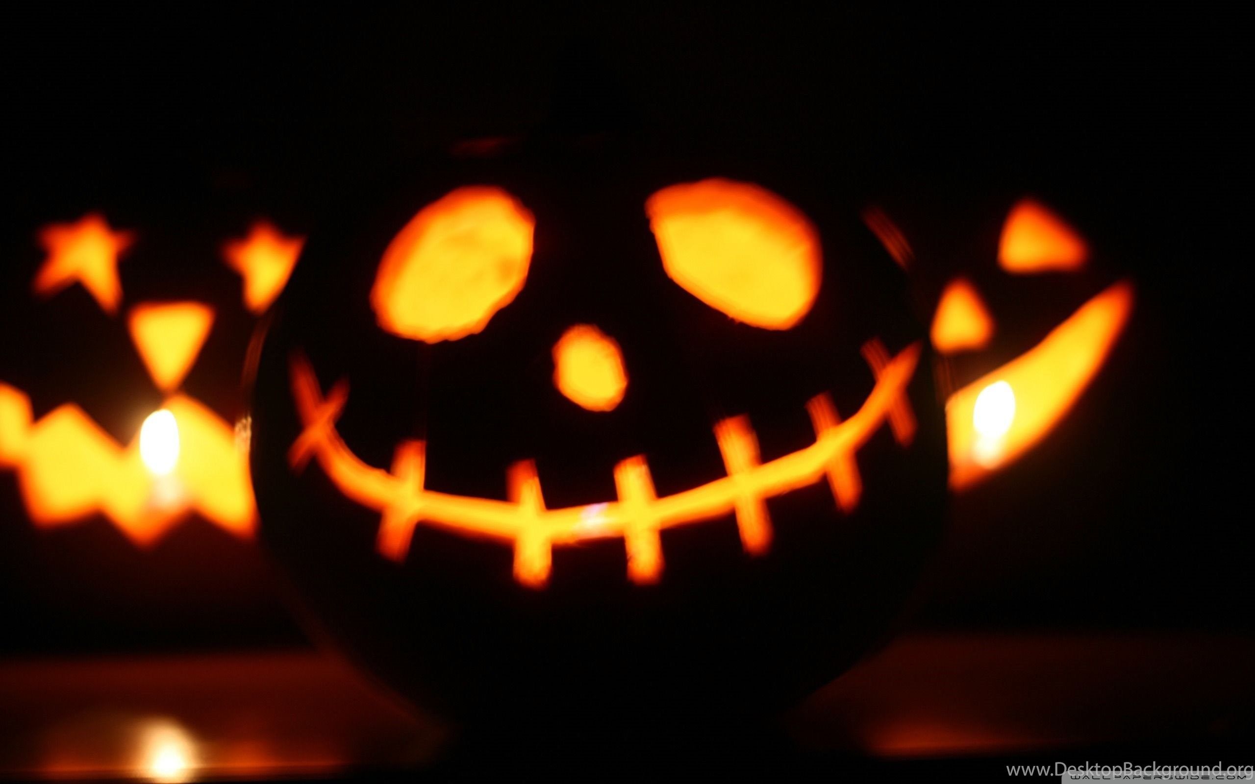 Zucca intagliata Halloween illuminata, sfondo 2560x1600 2K+, Laptop