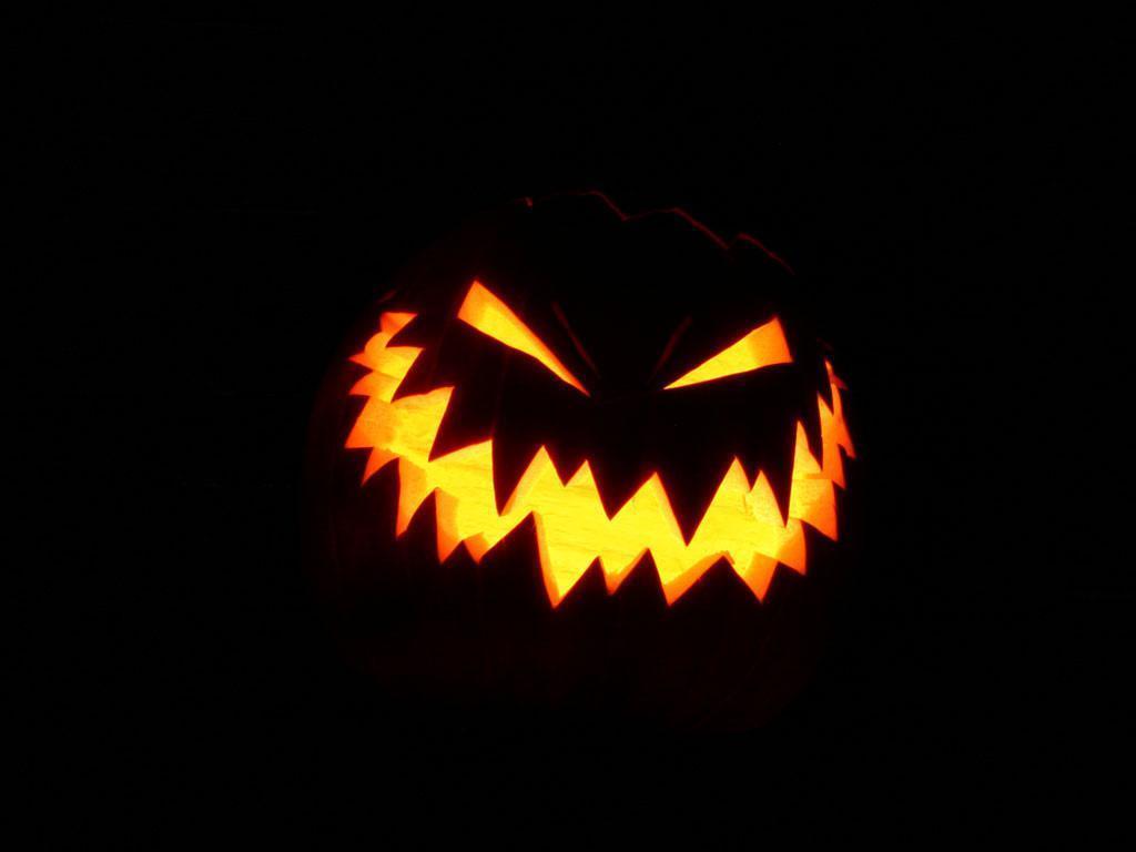 Zucca Jack-o'-lantern illuminata, sfondi Halloween, 1024x768 HD, Laptop