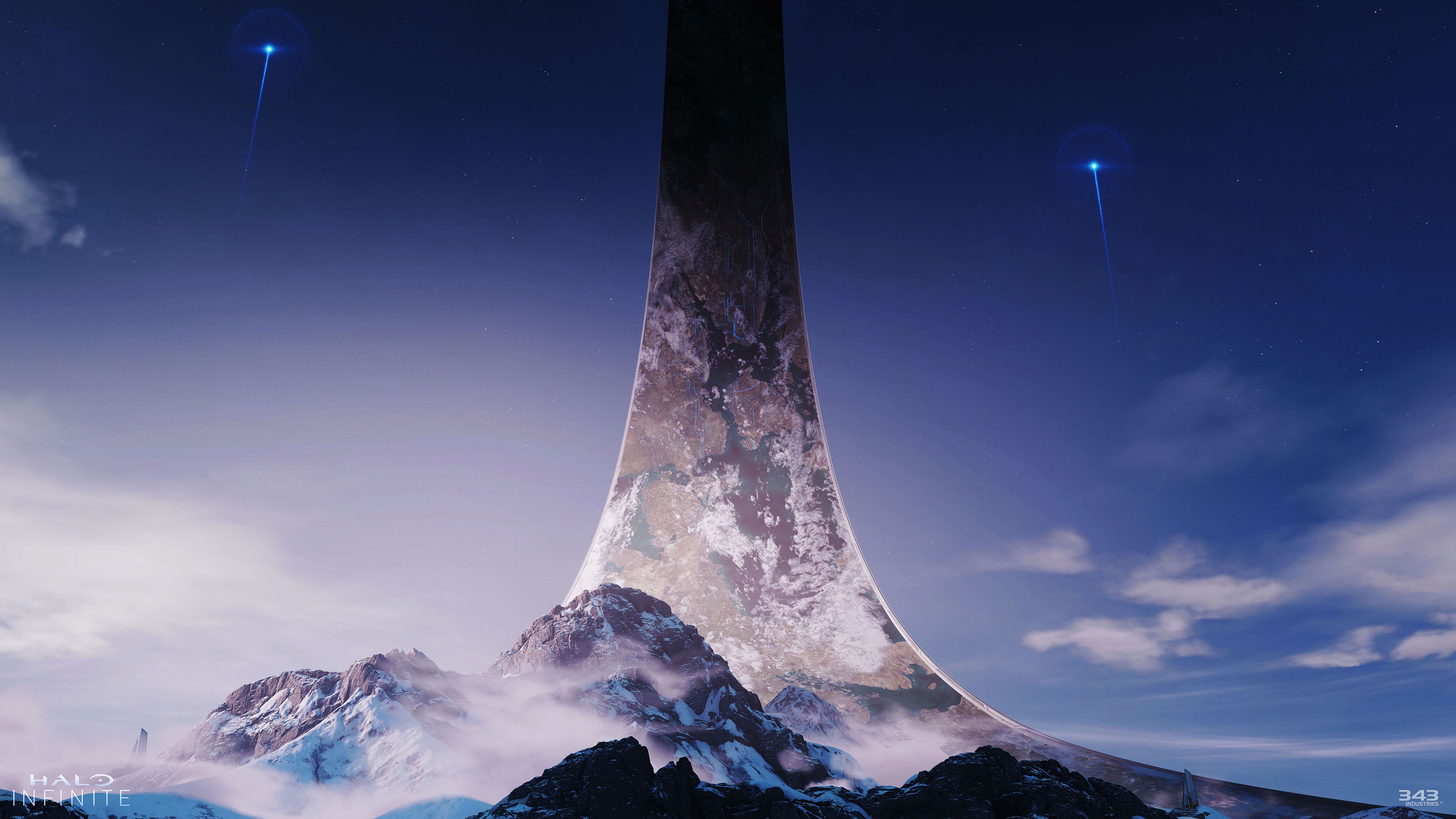 Halo Infinite struttura aliena montagna, 3840x2160 Ultra HD, 4K TV