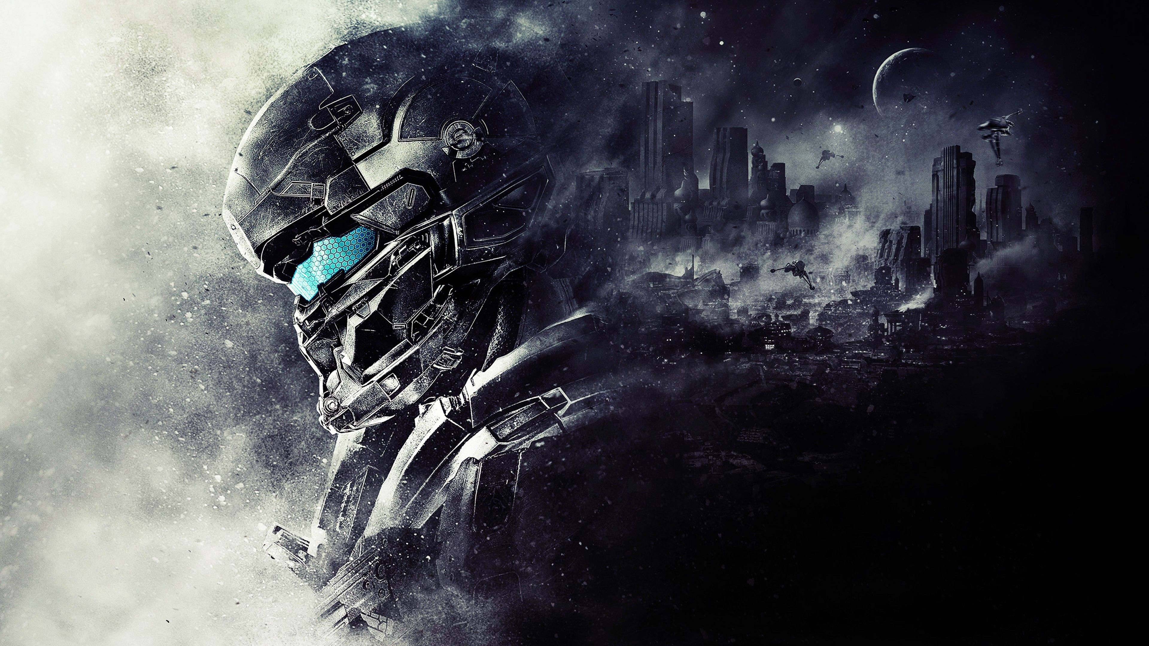 Casco Halo Master Chief città, 3840x2160 UHD, Monitor 4K