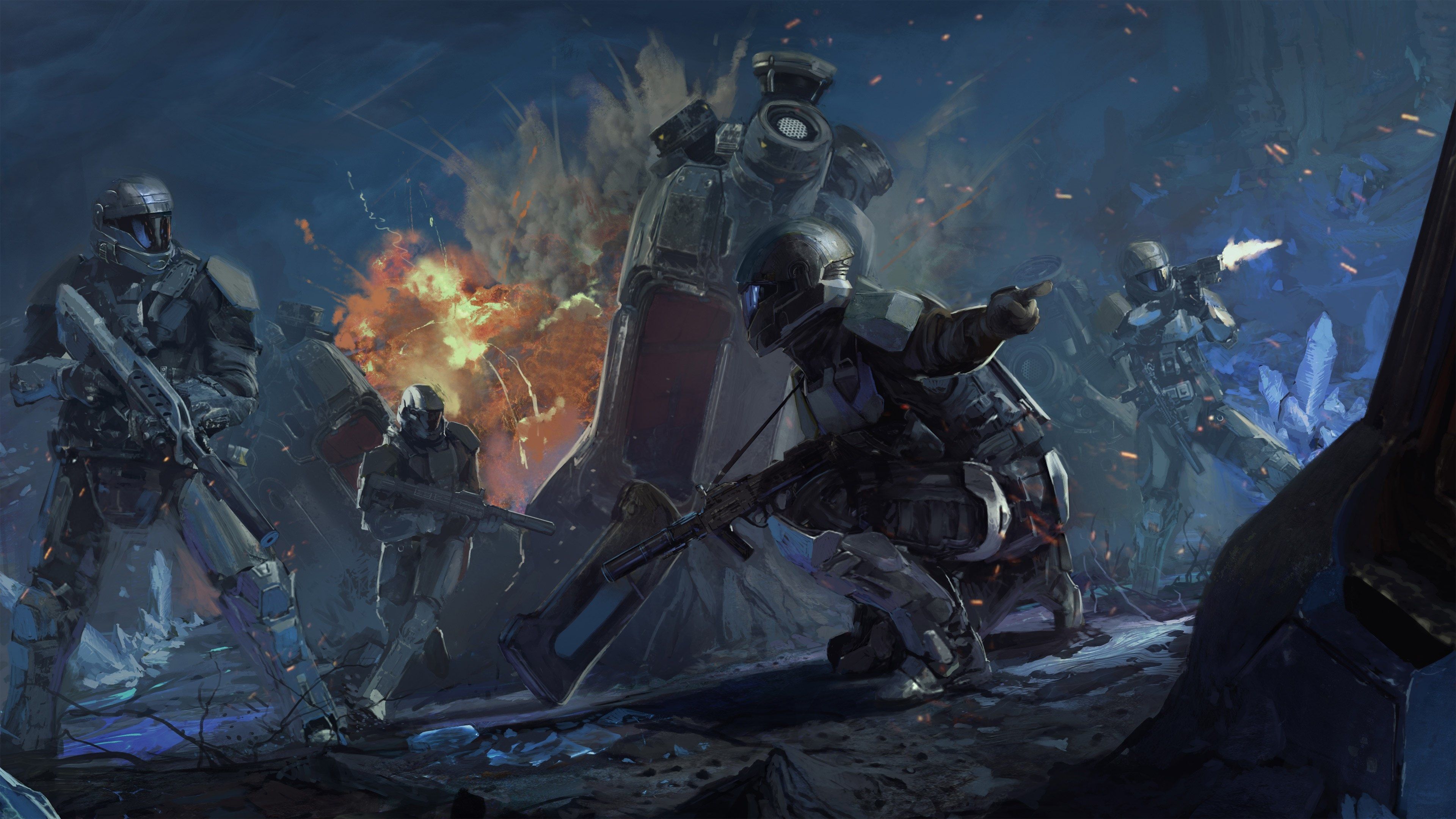 Halo Wars 2 battaglia soldati, 3840x2160 4K, Desktop 4K