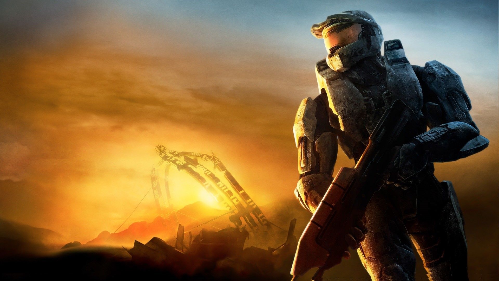Master Chief Halo tramonto, 1920x1080 Full HD, PC