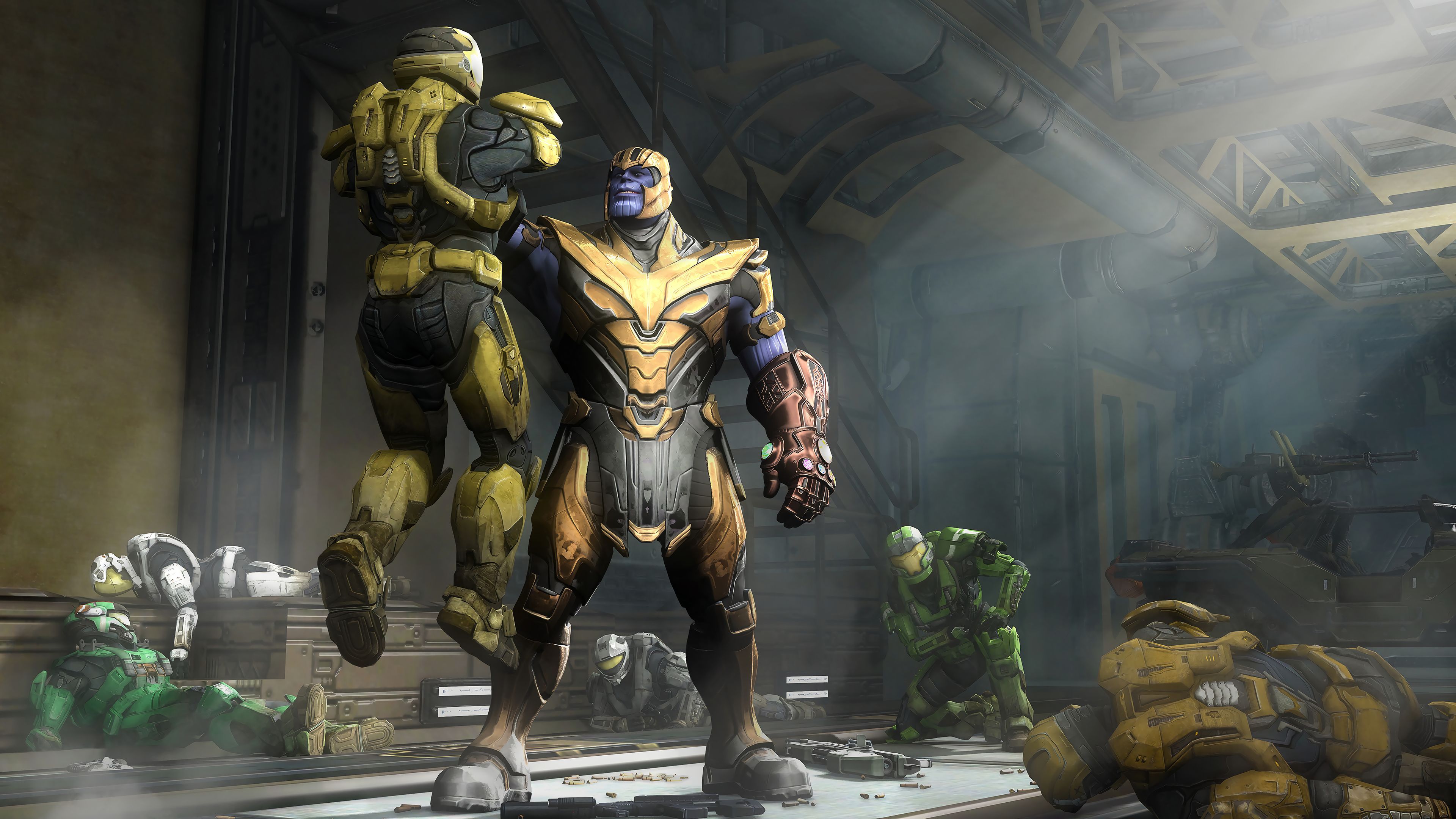 Thanos e Spartan Halo, 3840x2160 Ultra HD, Monitor 4K
