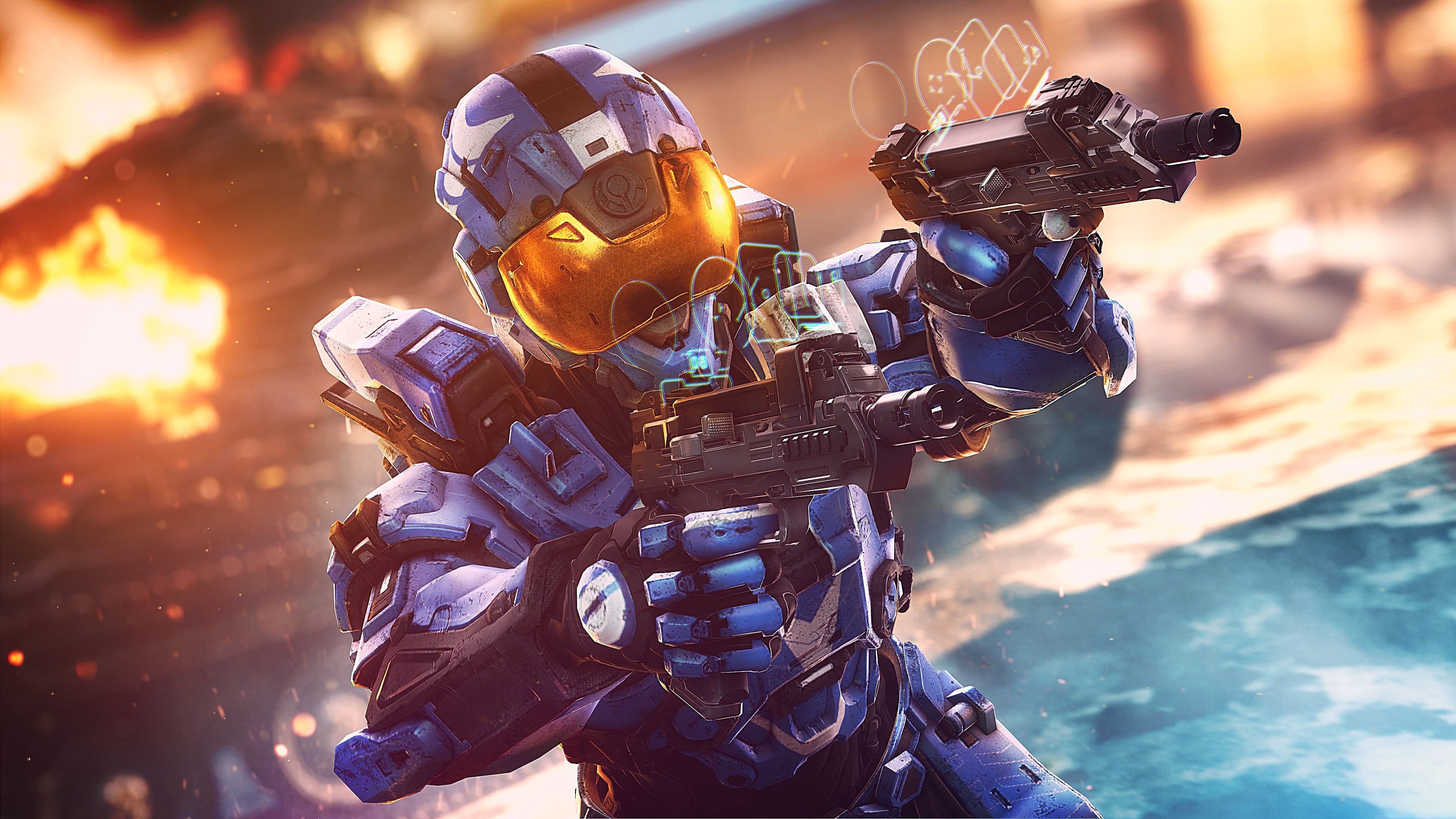 Spartan Halo con arma, 3840x2160 4K Ultra HD, Monitor 4K