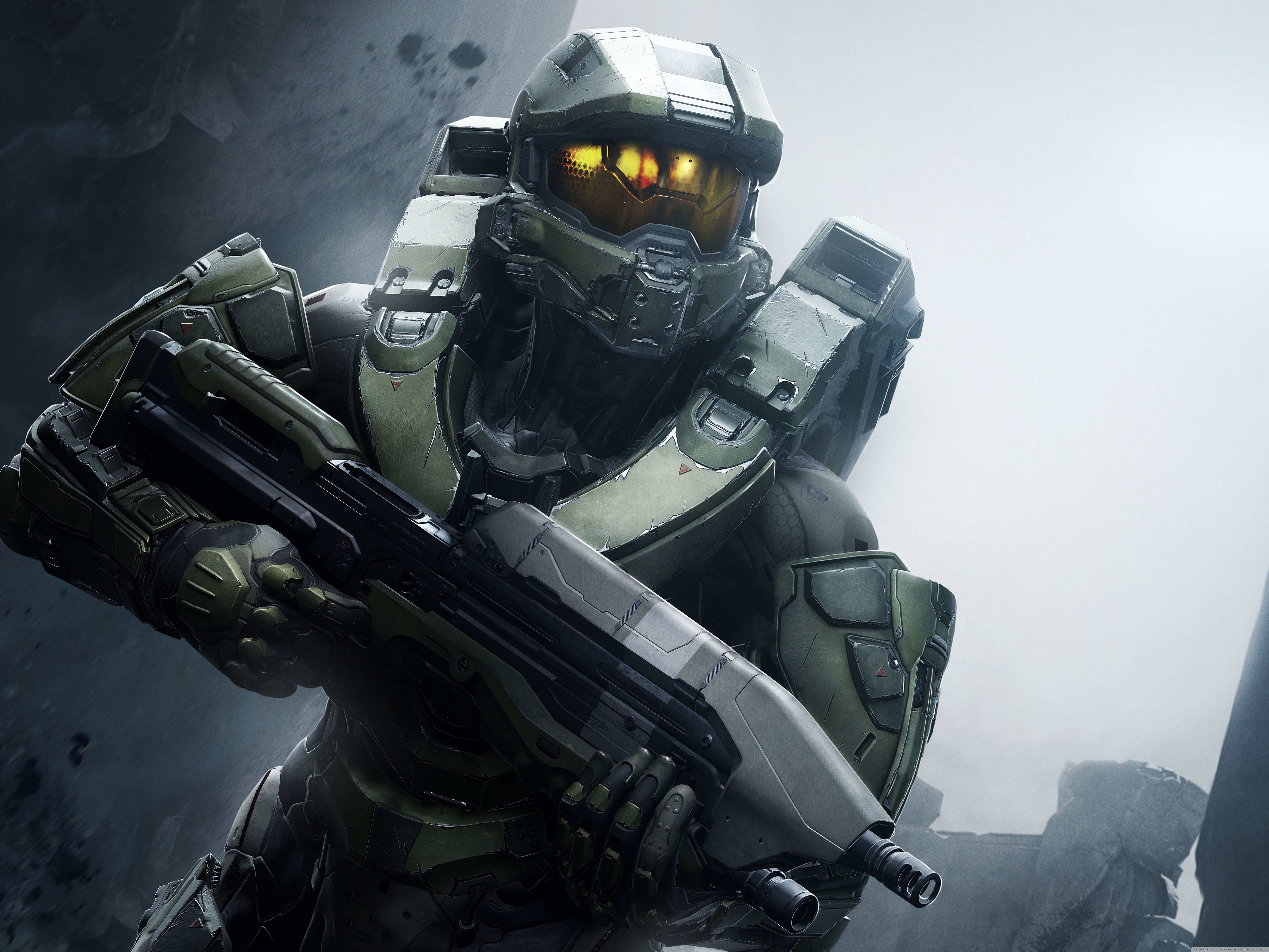 Master Chief con arma, Halo, 6400x4800 UHD, PC 4K