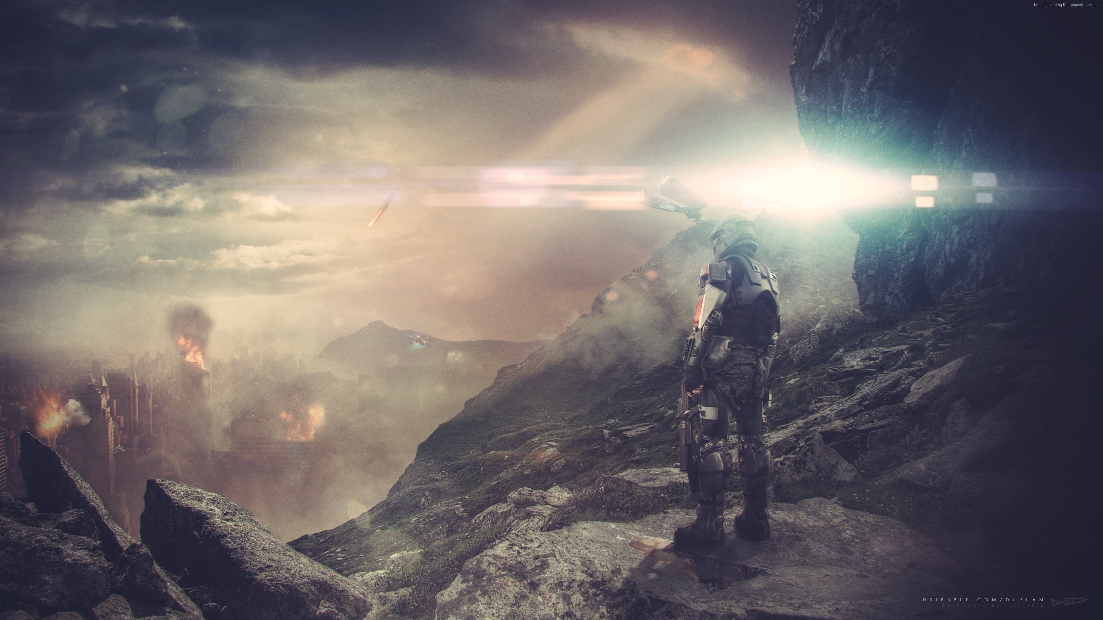 Halo Master Chief paesaggio roccioso, 3840x2160 4K, Desktop 4K
