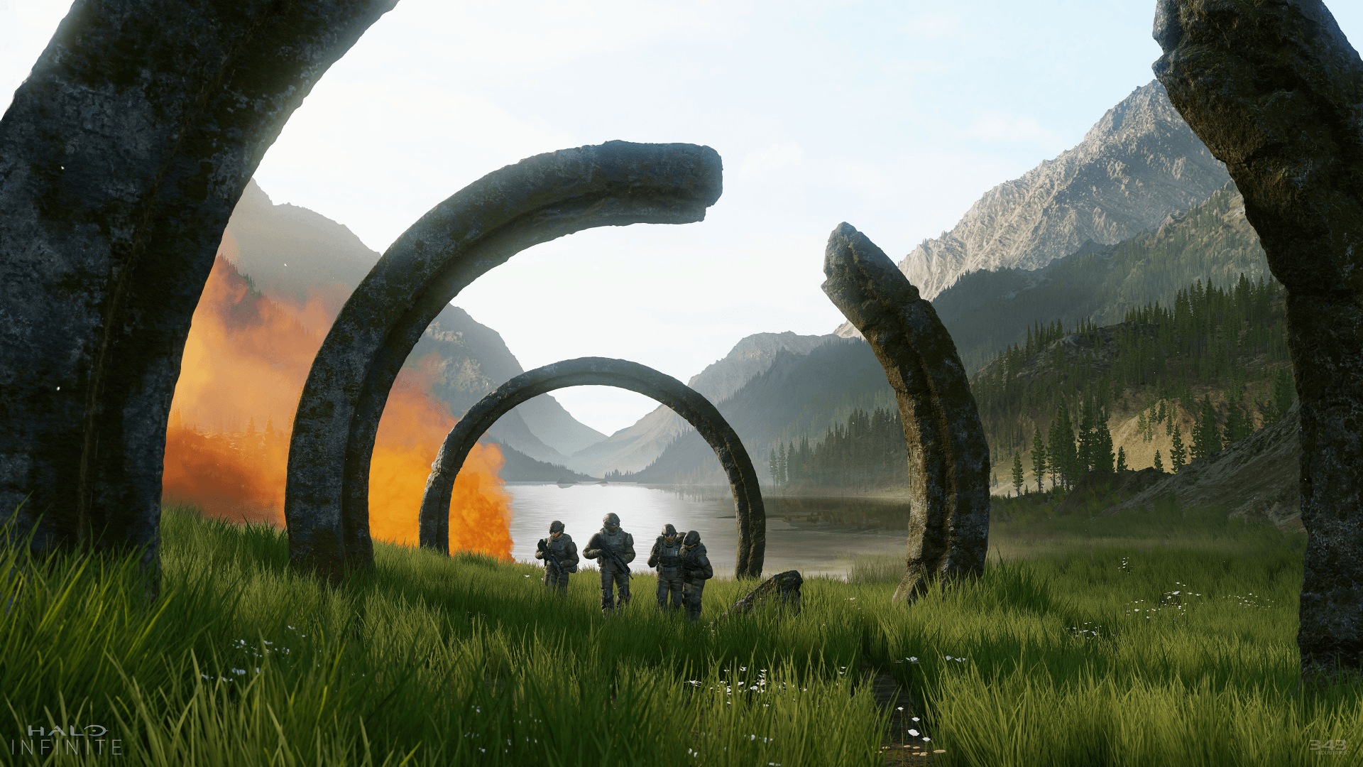 Halo Infinite anelli paesaggio, 1920x1080 Full HD, PC