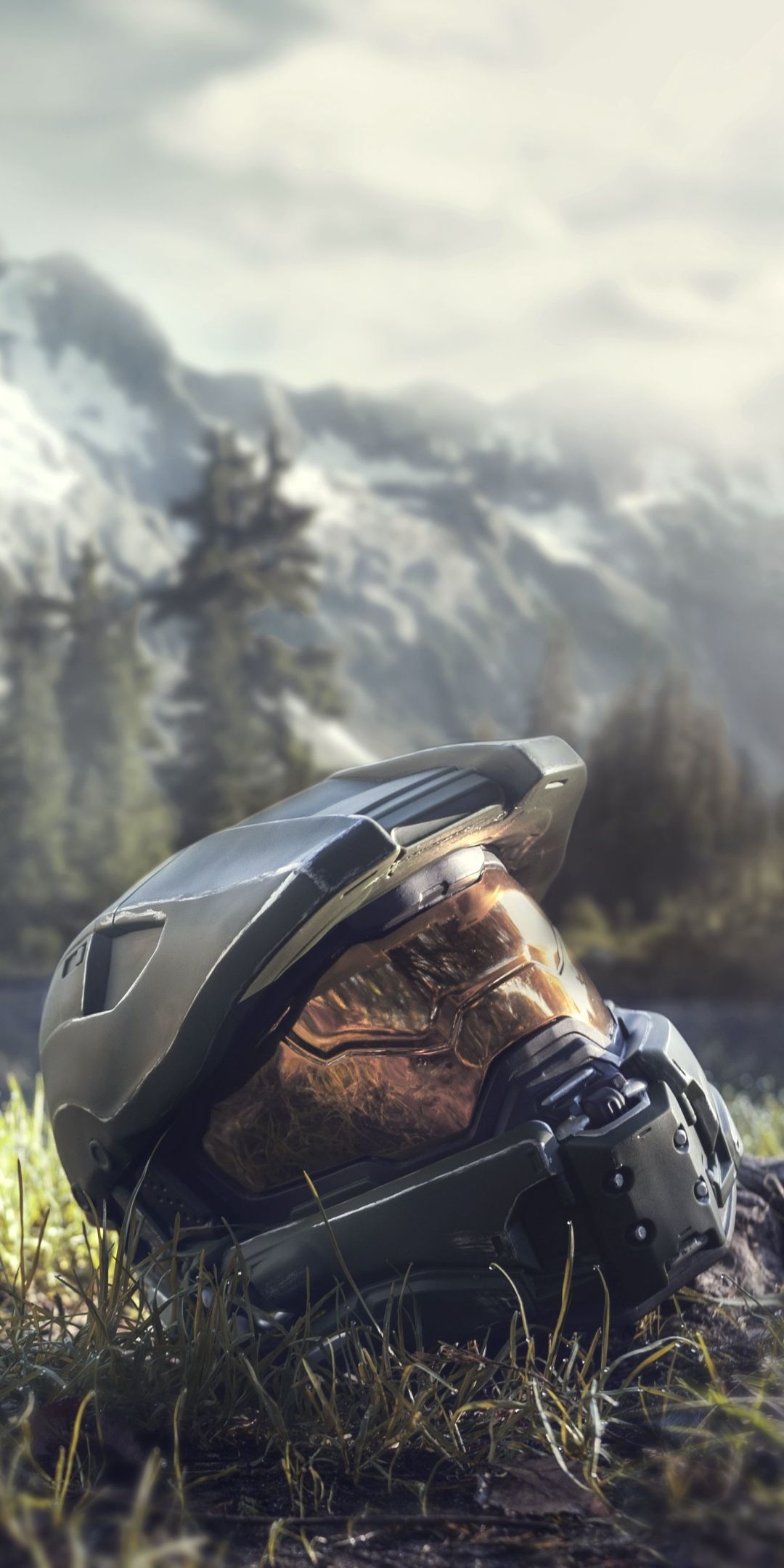 Casco Master Chief tra montagne, 1080x2160 Verticale, Mobile