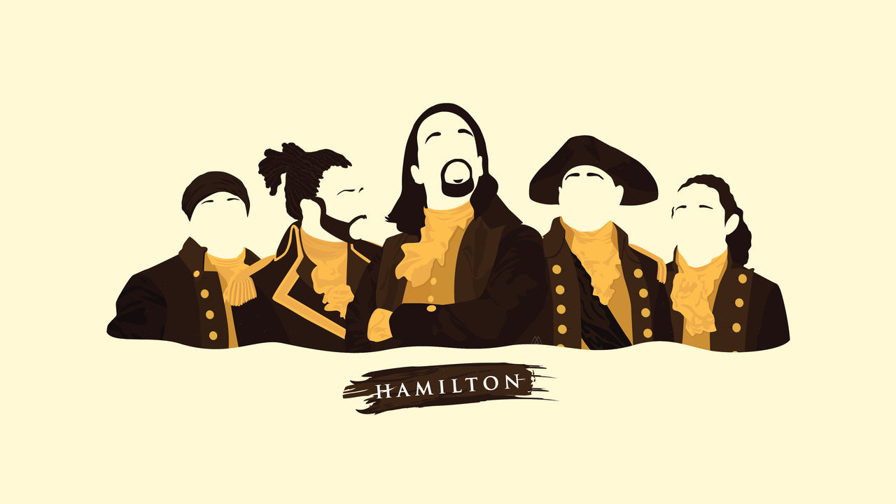 Illustrazione personaggi Hamilton musical, 1280x720 720p, Laptop
