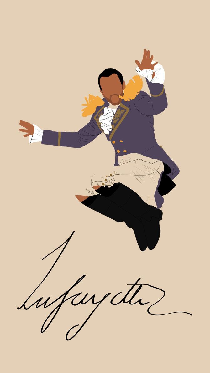 Illustrazione Lafayette Hamilton musical, 670x1192 Verticale, Telefono