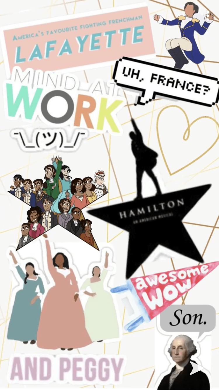 Collage musical Hamilton Broadway, 750x1334 Full HD Verticale, iPhone