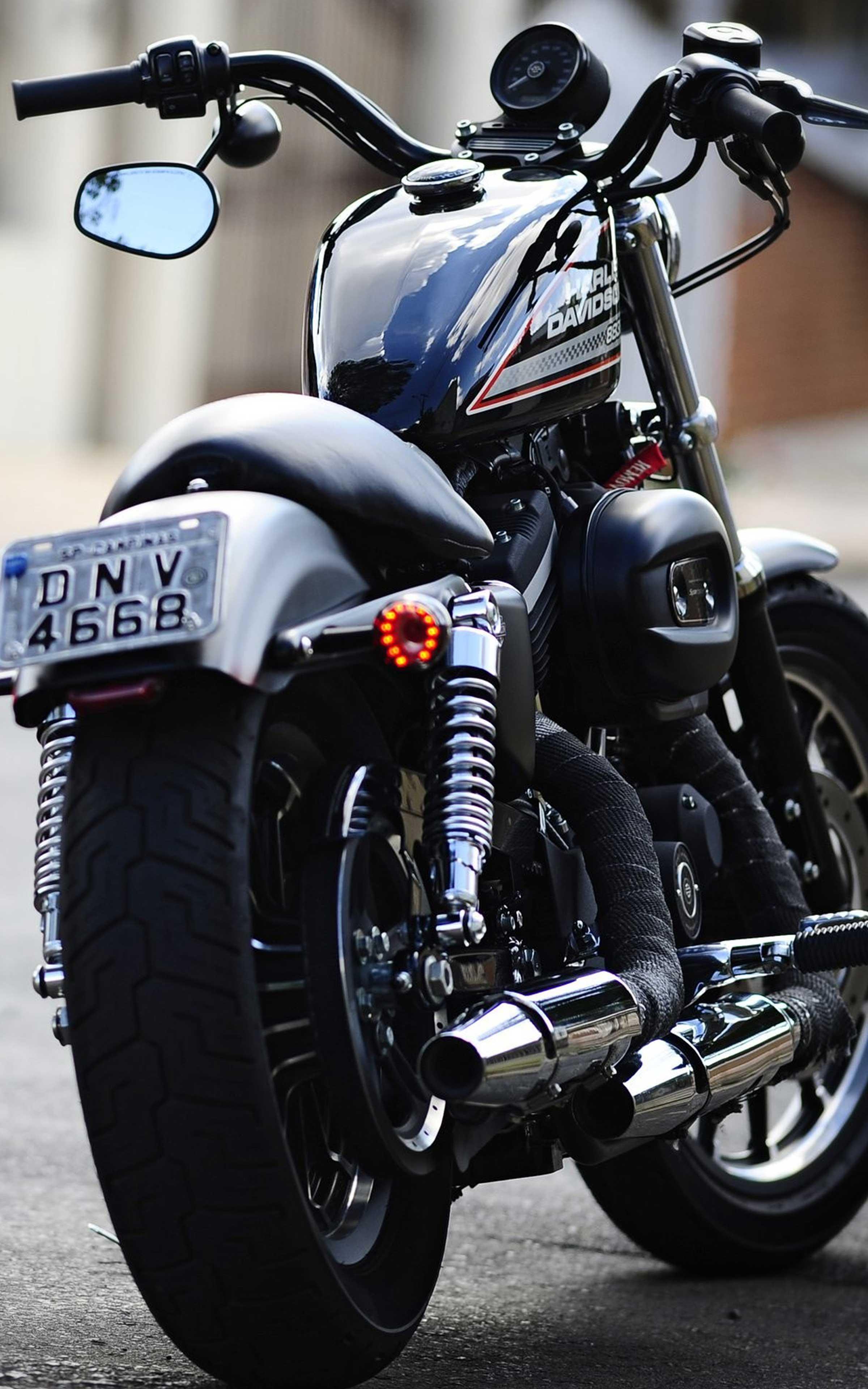 Moto Harley Davidson nera, 2400x3840 Full HD Verticale, iPhone