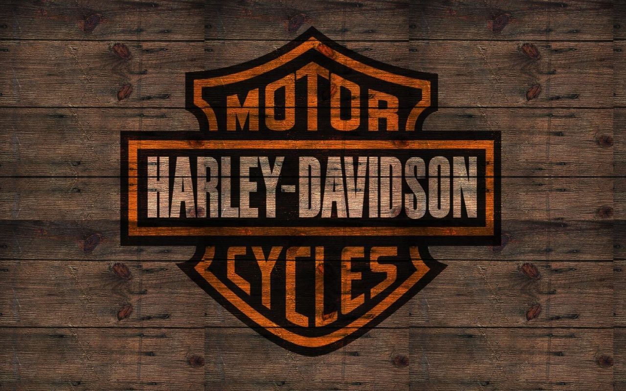 Logo Harley-Davidson su legno, 1280x800 HD, Desktop