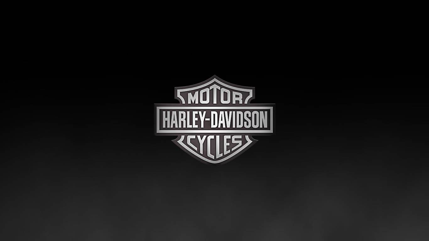 Logo Harley Davidson su nero, 1366x768 HD, Desktop