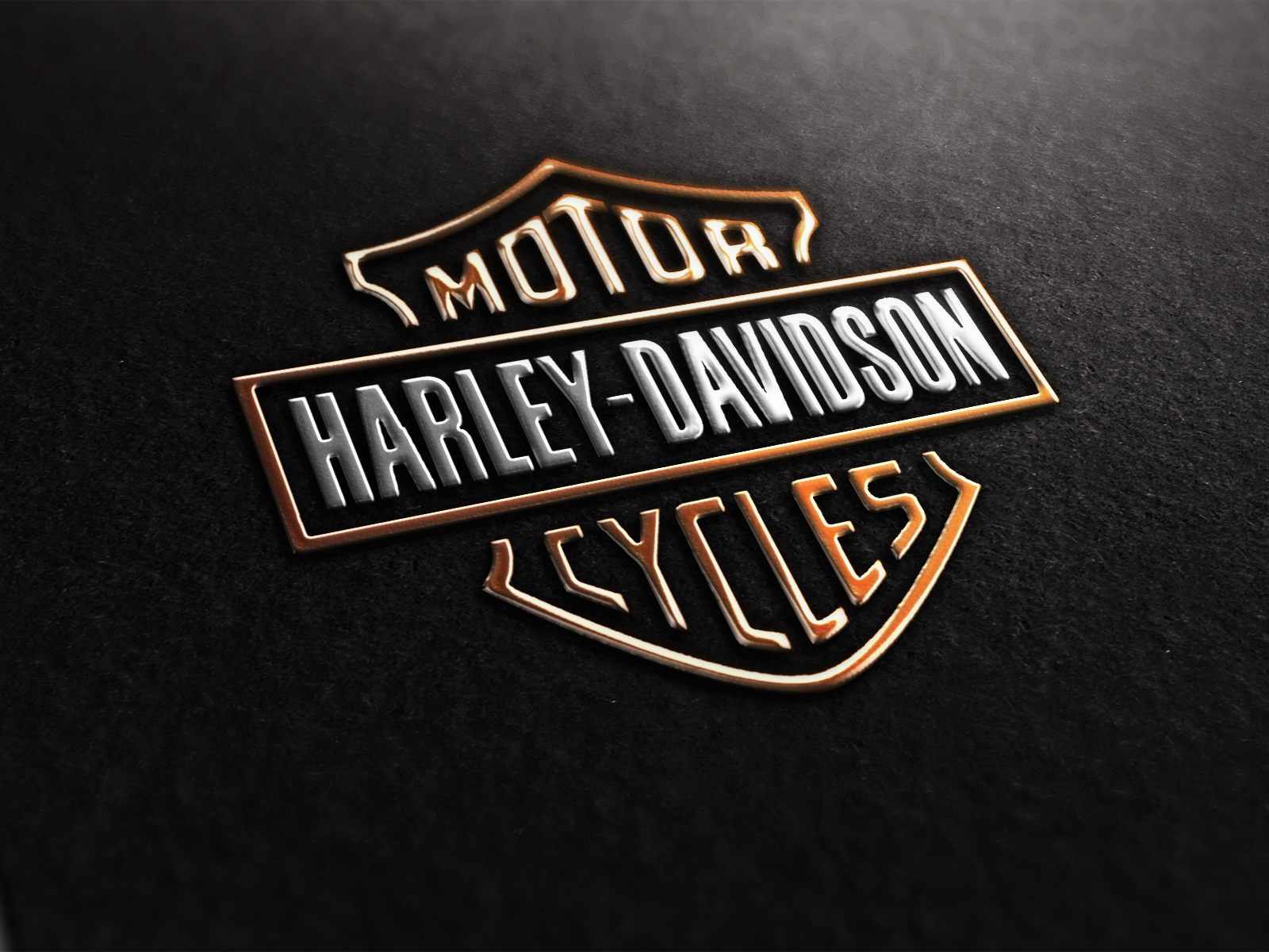 Logo Harley Davidson metallico, 1600x1200 HD Ready, Notebook Gaming