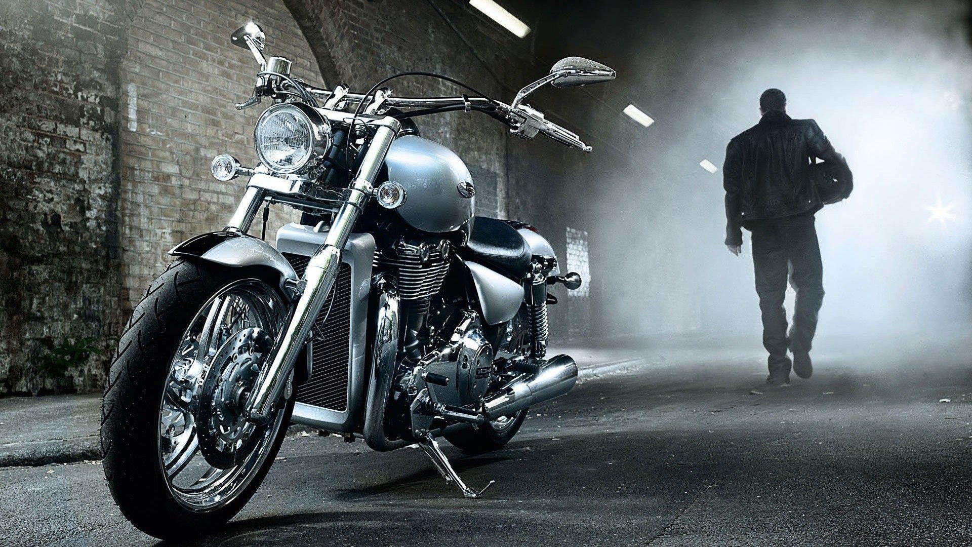 Moto Harley Davidson con motociclista, 1920x1080 Full HD 1080p, PC Desktop