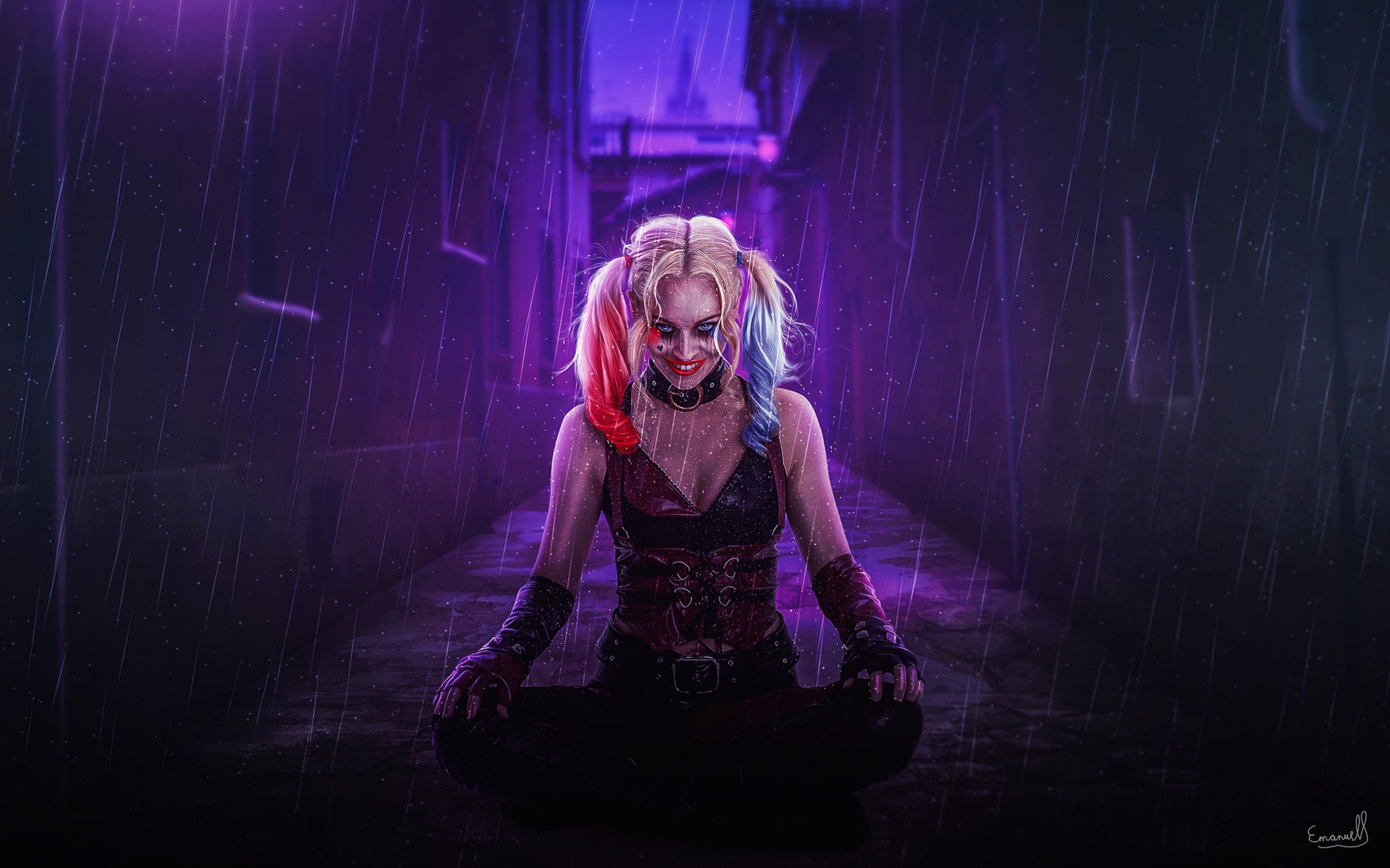 Harley Quinn sotto la pioggia, 2880x1800 2K, Desktop