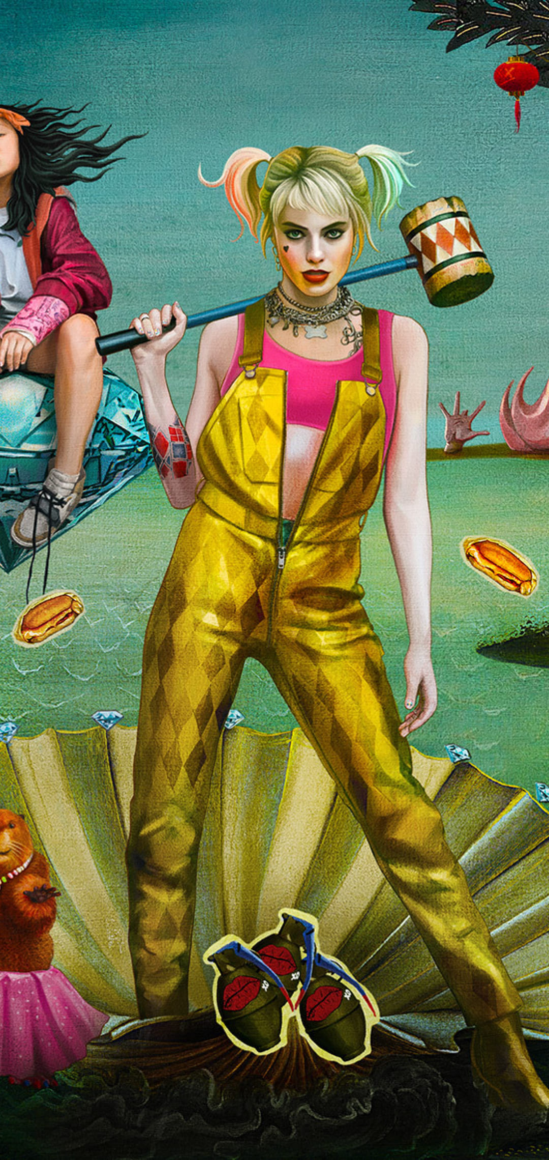 Harley Quinn tuta gialla, 1080x2280 Verticale, POCO