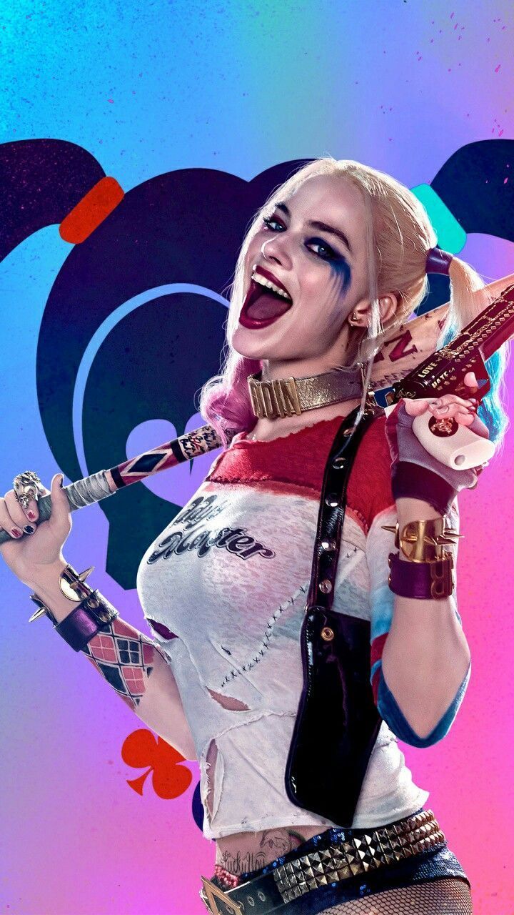 Harley Quinn con mazza da baseball, 720x1280 Full HD Verticale, Smartphone