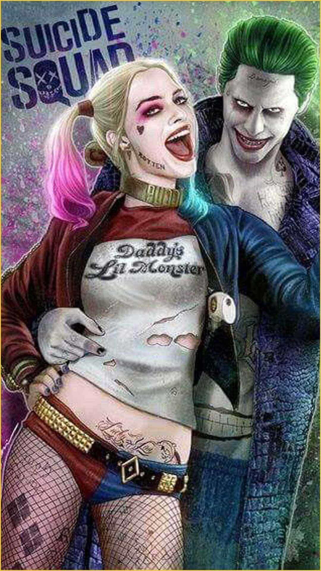 Harley Quinn e Joker, Suicide Squad, nemesi di Batman, 1080x1920 Full HD Verticale, Smartphone
