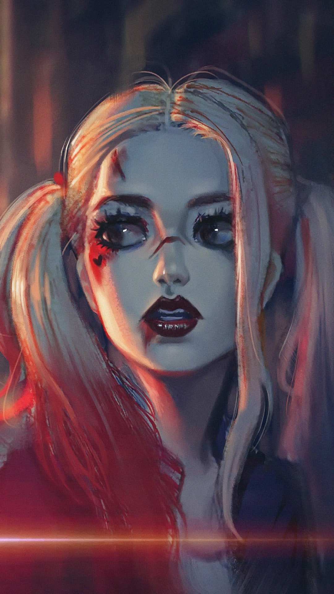 Harley Quinn ritratto artistico, 1080x1920 Verticale, Mobile