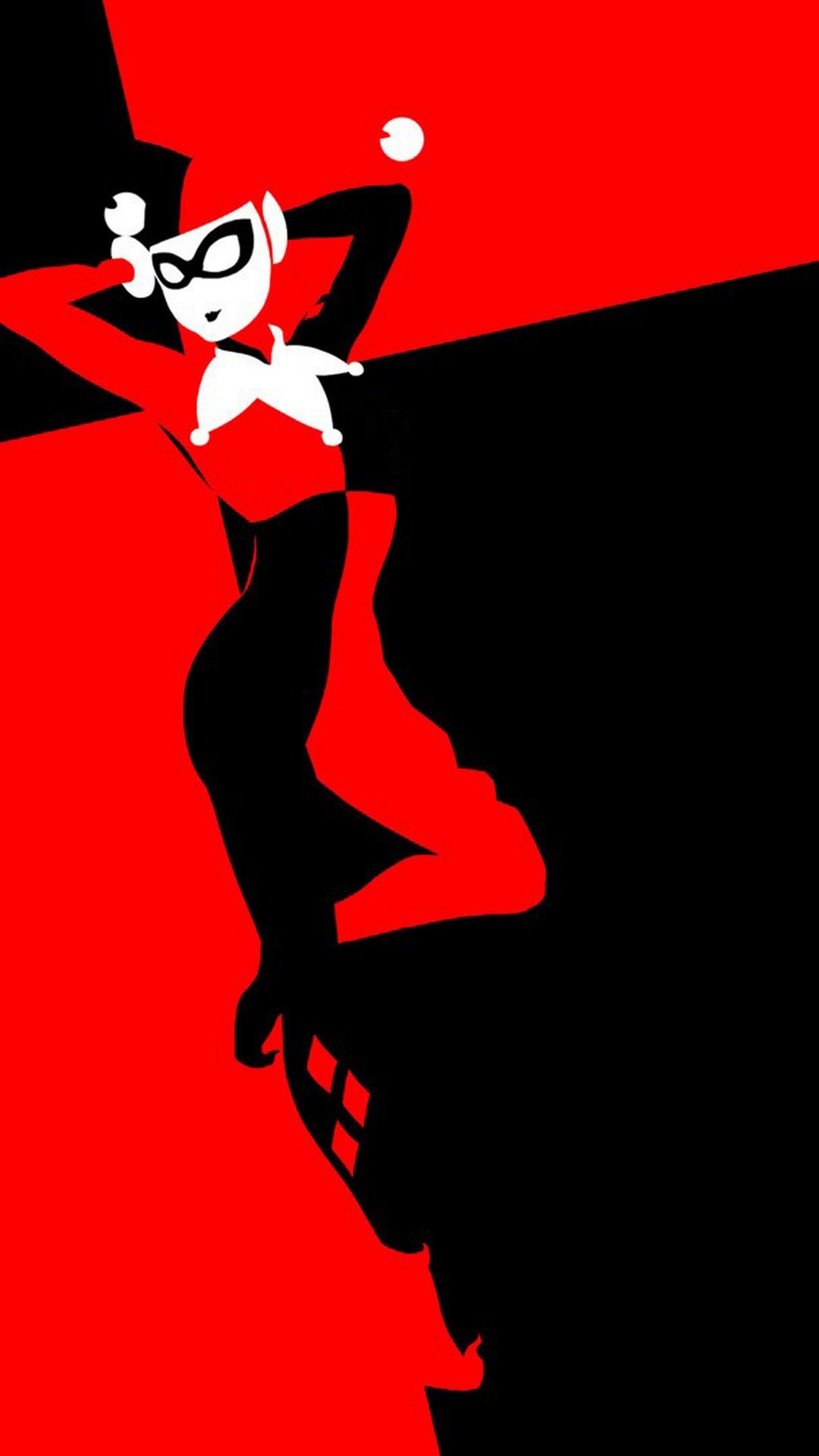 Harley Quinn silhouette rosso nero, 1080x1920 Full HD Verticale, Samsung Galaxy