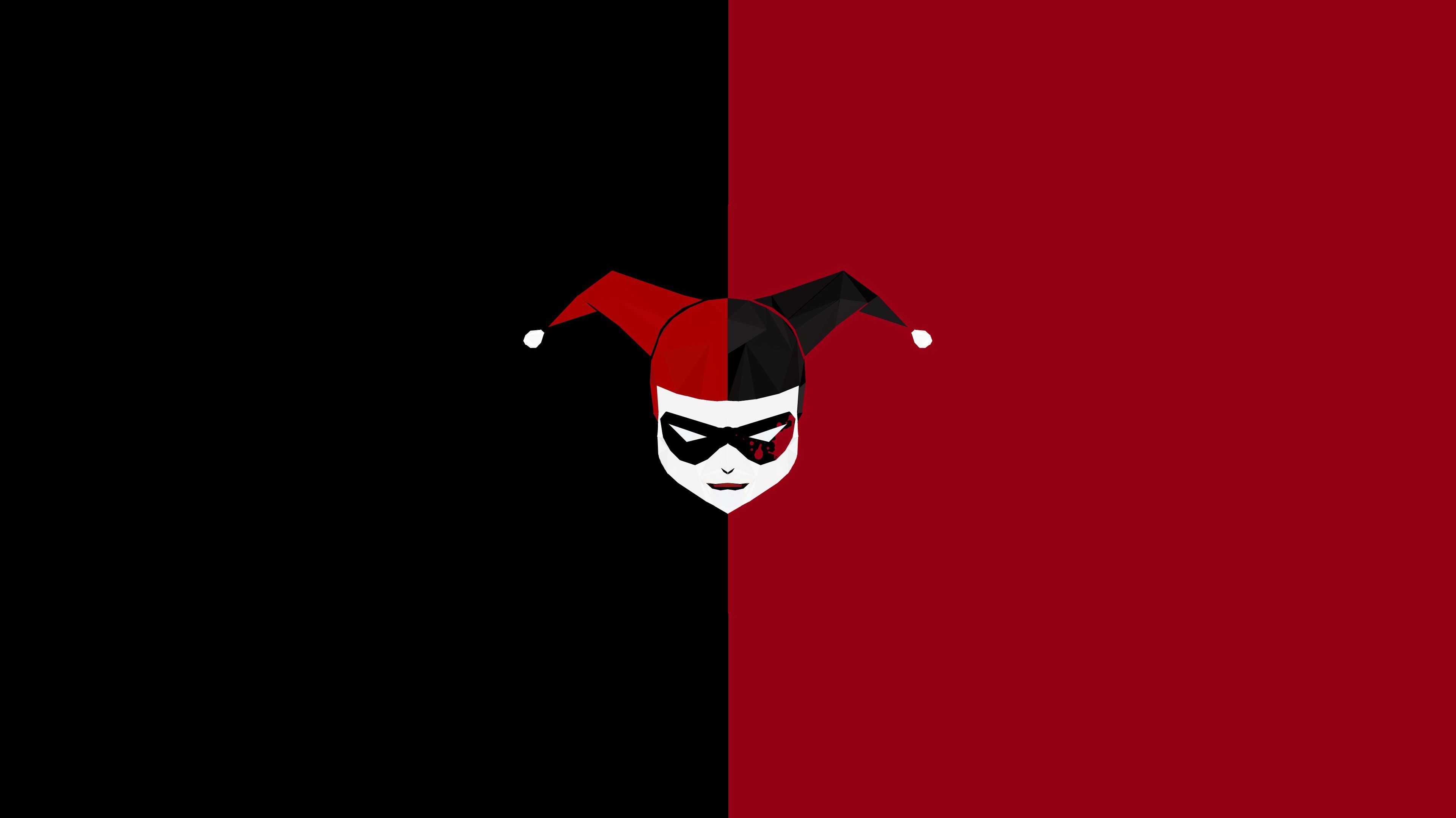 Harley Quinn maschera minimalista, DC Comics, 3840x2160 Ultra HD, 4K TV