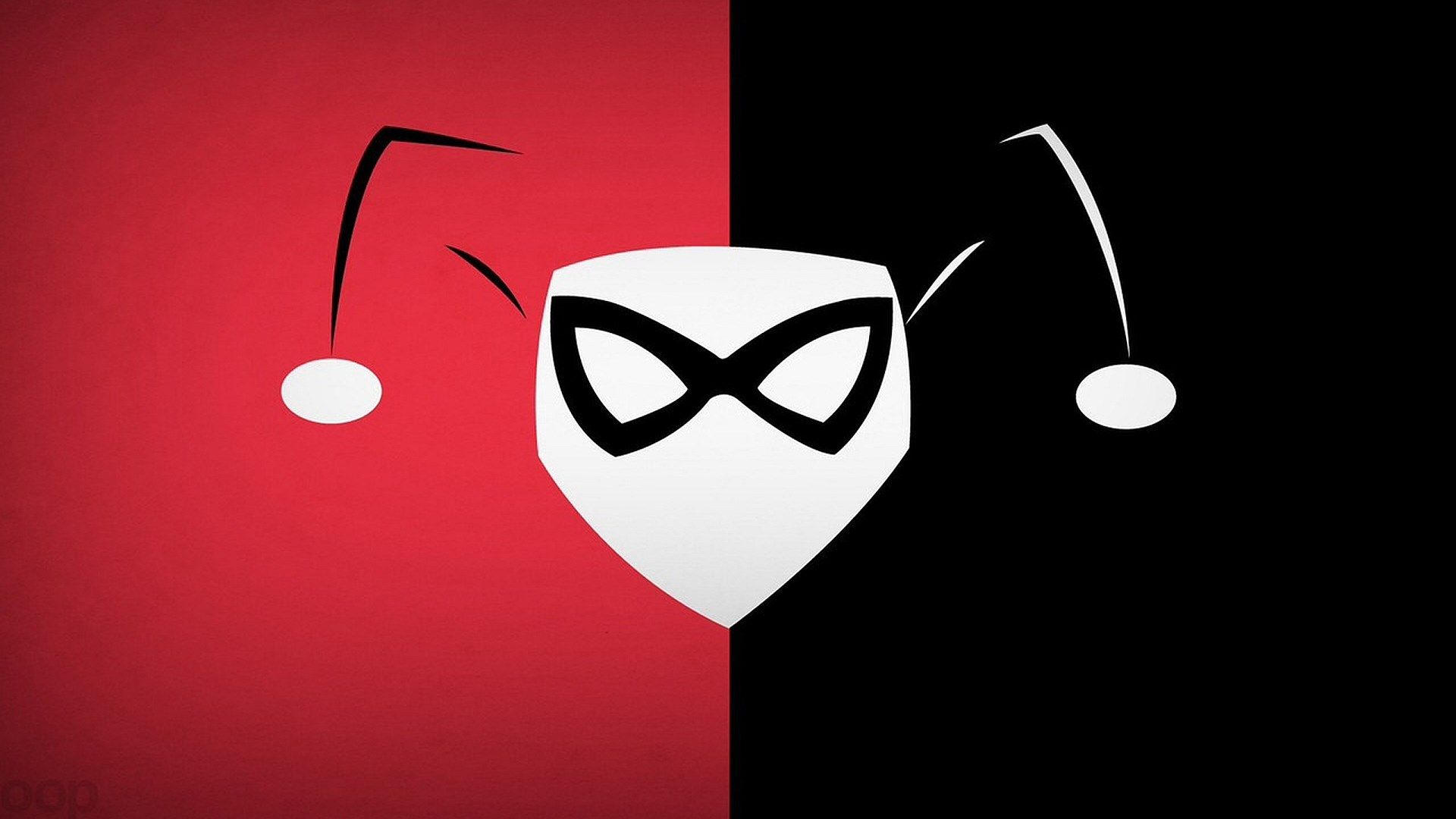 Simbolo Harley Quinn rosso nero, 1920x1080 Full HD, PC Desktop