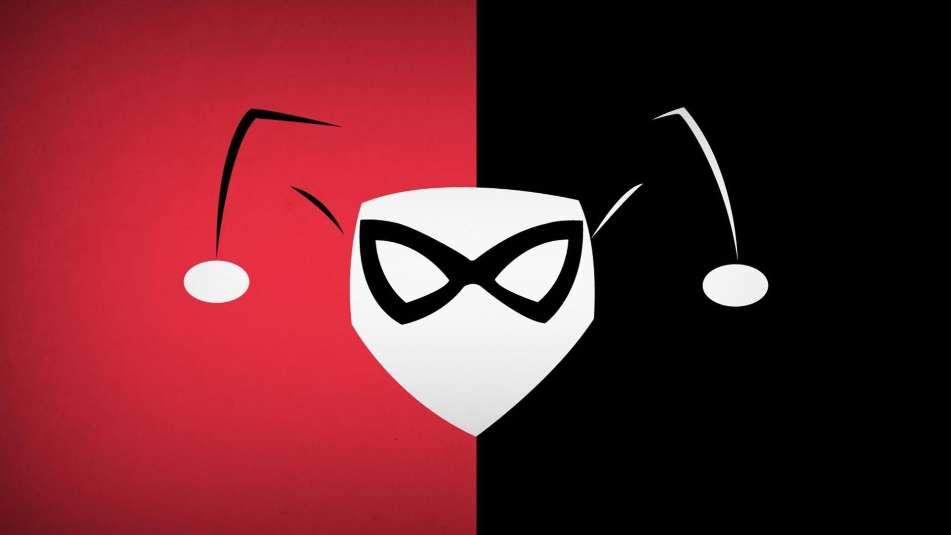 Maschera Harley Quinn rosso nero, 1920x1080 1080p, Desktop