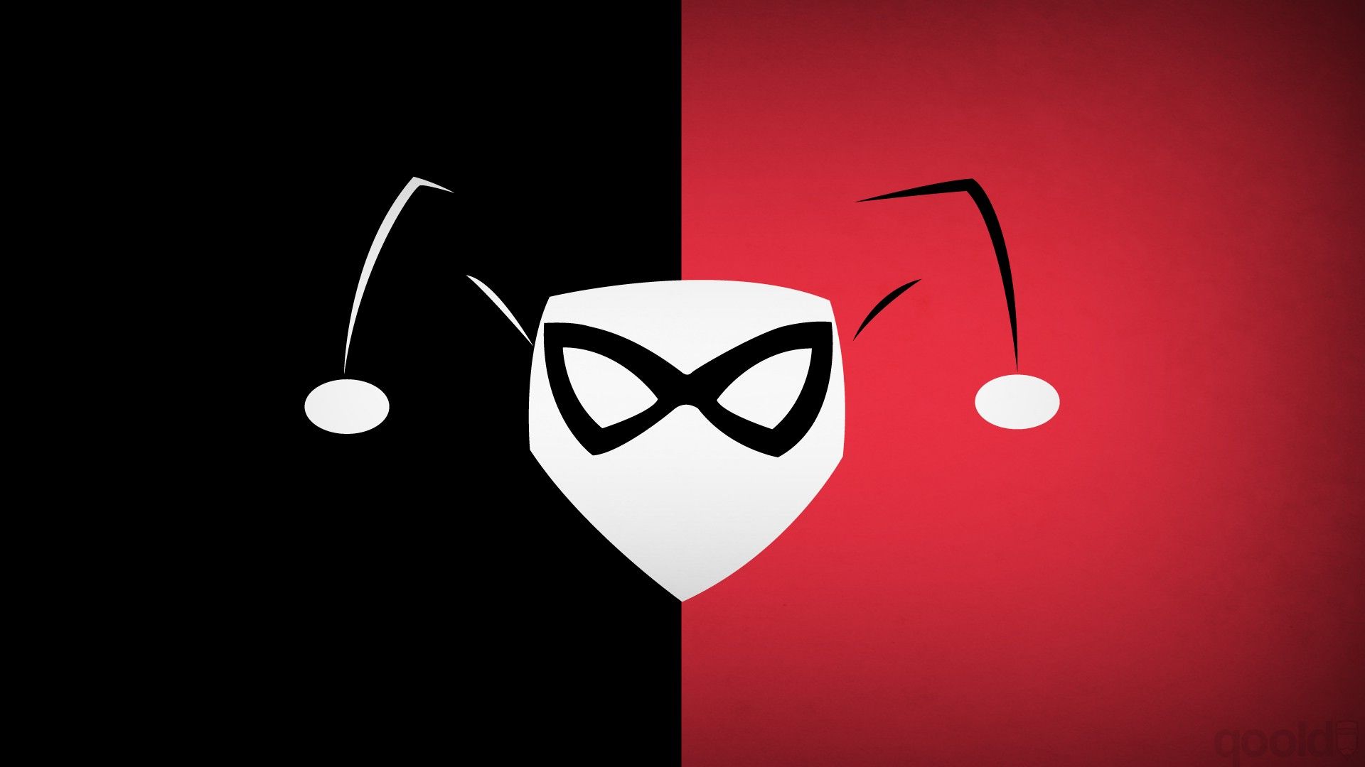 Harley Quinn maschera minimalista, 1920x1080 Full HD, Desktop