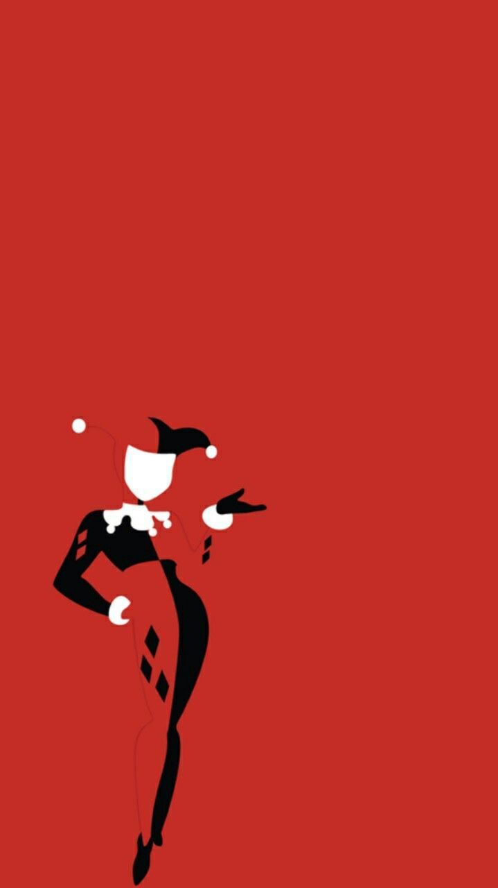 Harley Quinn silhouette rosso nero, 719x1280 Full HD Verticale, Smartphone