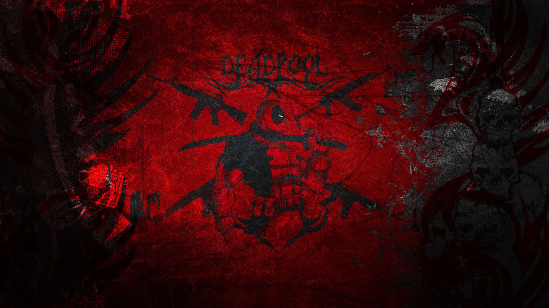 Harley Quinn rosso nero, 1366x768 HD, Desktop
