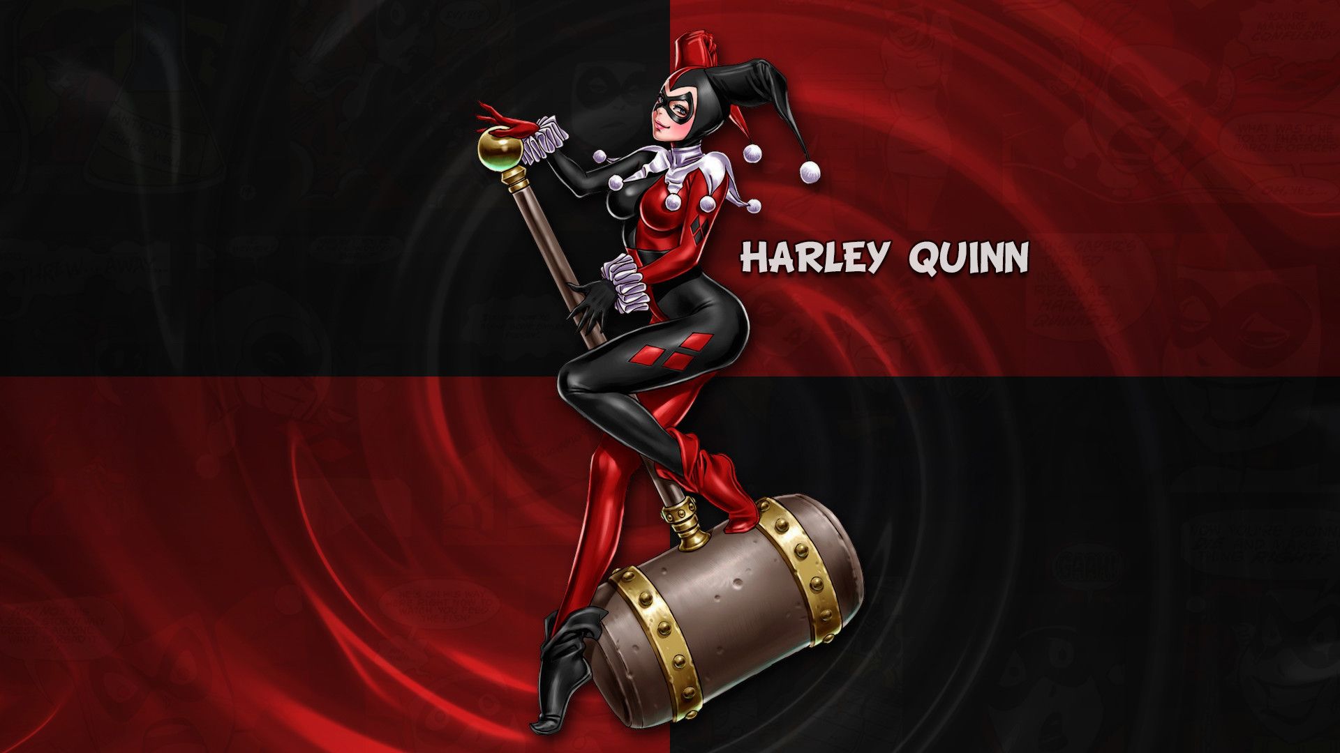 Harley Quinn con mazza da baseball, 1920x1080 Full HD, Laptop