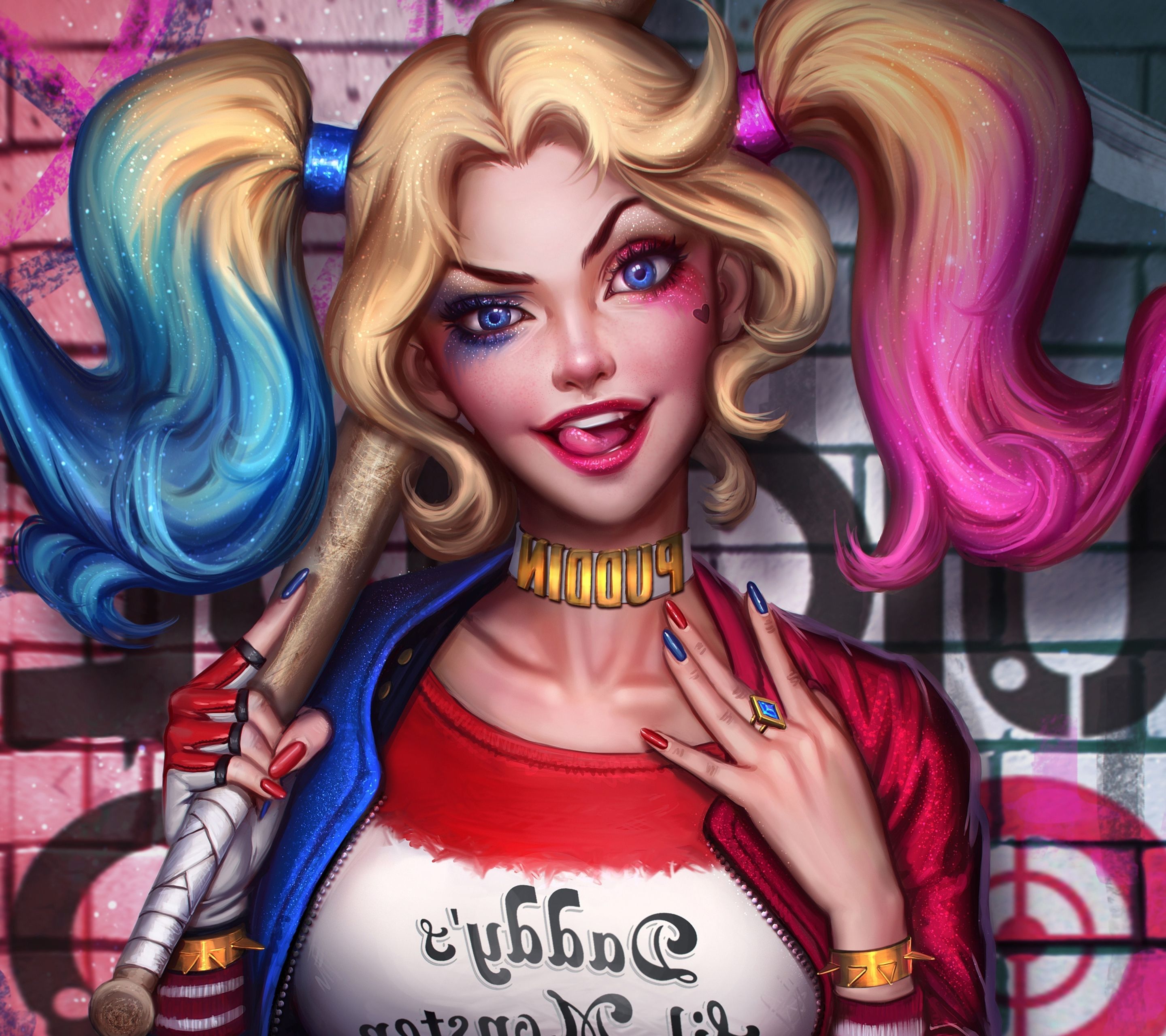 Harley Quinn con mazza da baseball, 2880x2560 2K, Desktop
