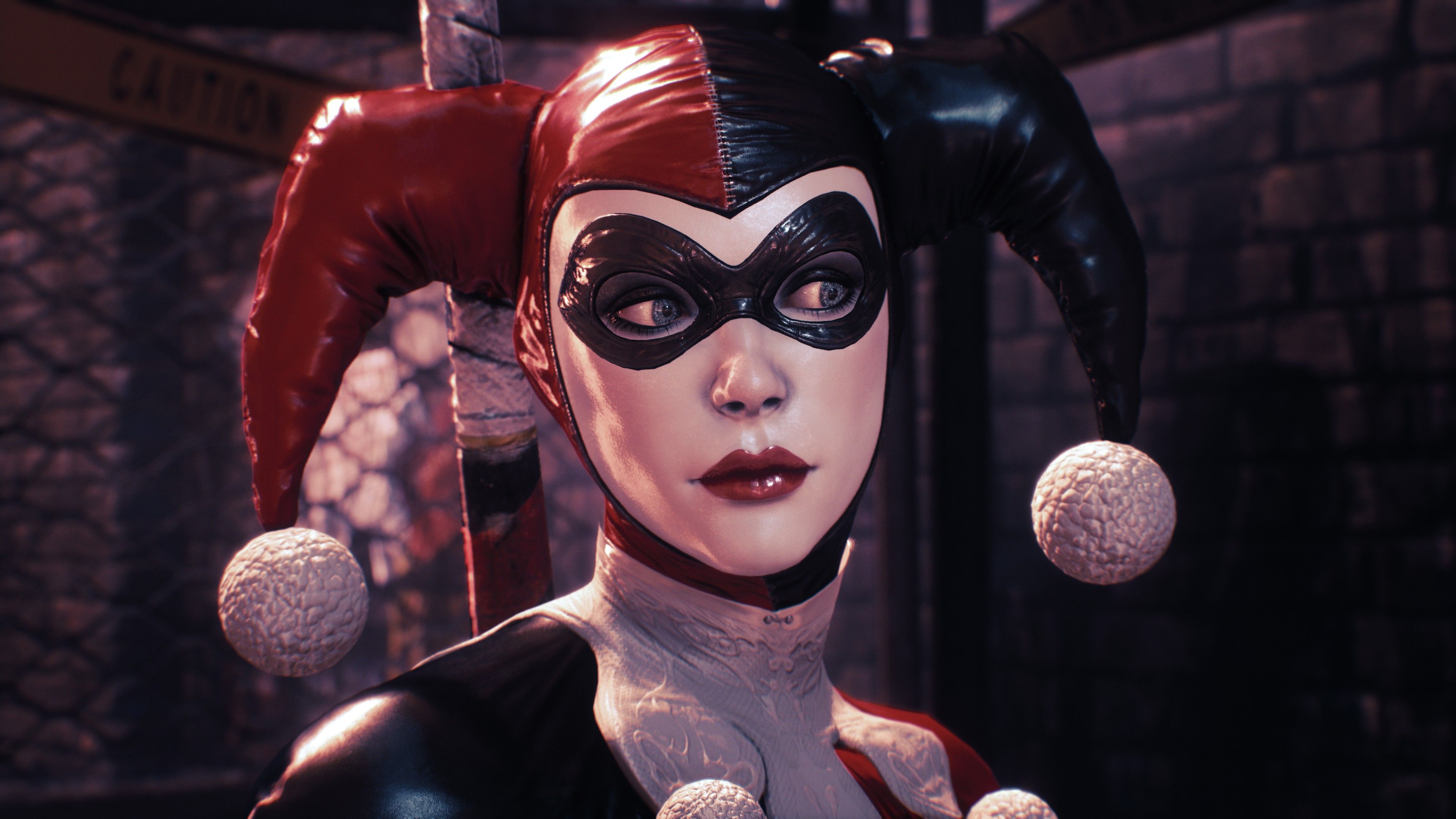 Harley Quinn maschera clown, 3840x2160 UHD, PC 4K