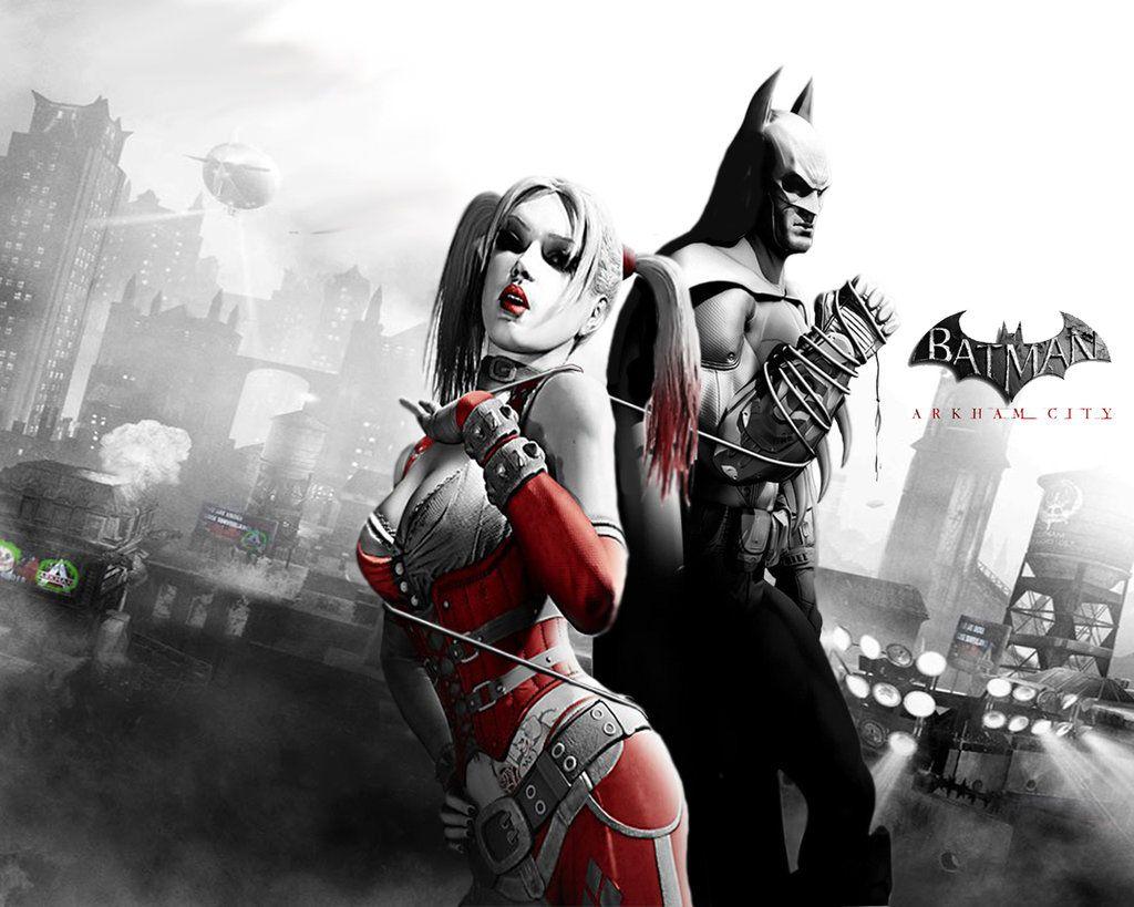 Batman e Harley Quinn, Arkham City, Gotham, 1024x819 HD, Desktop