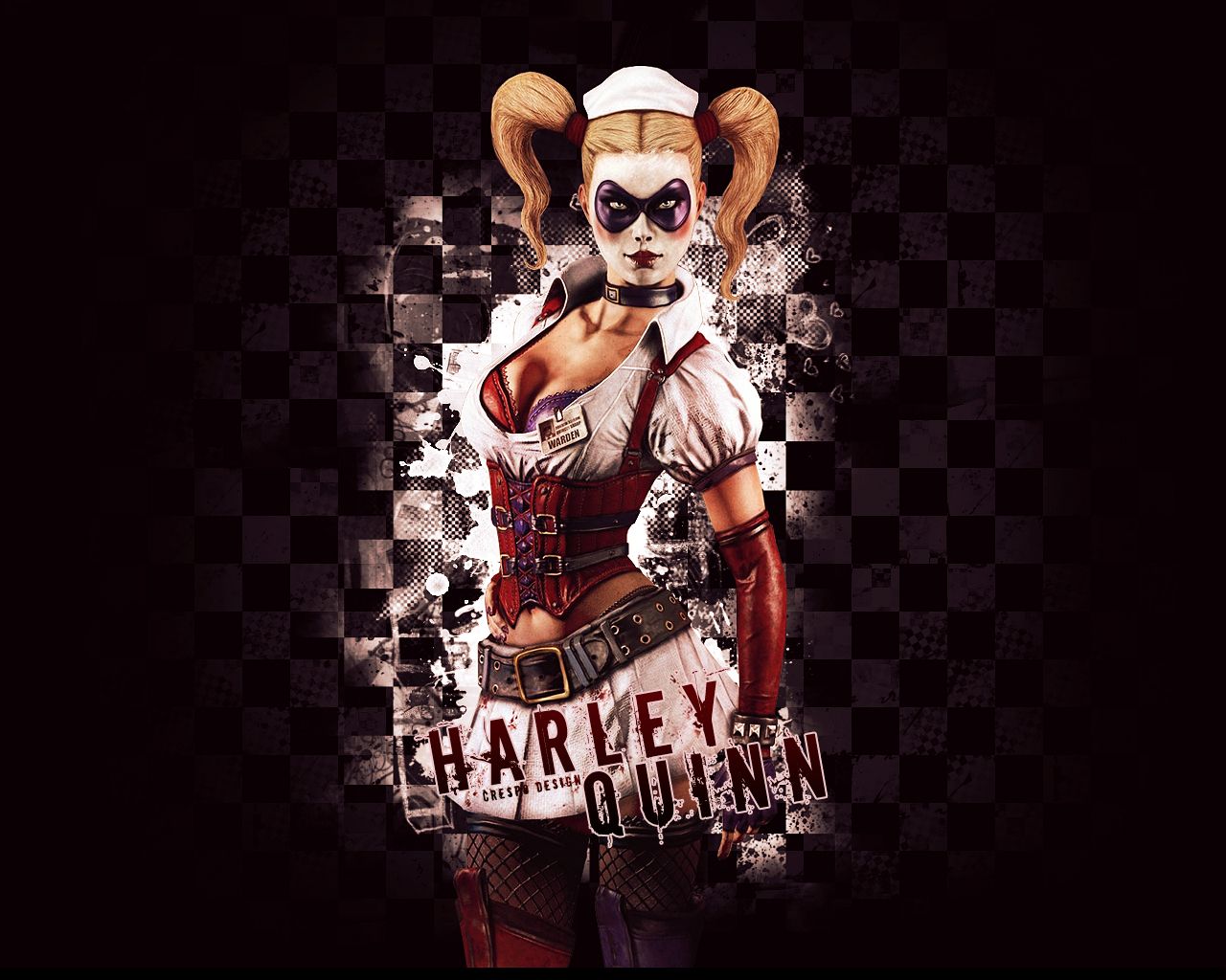 Harley Quinn su sfondo scacchiera, 1280x1024 720p, Laptop