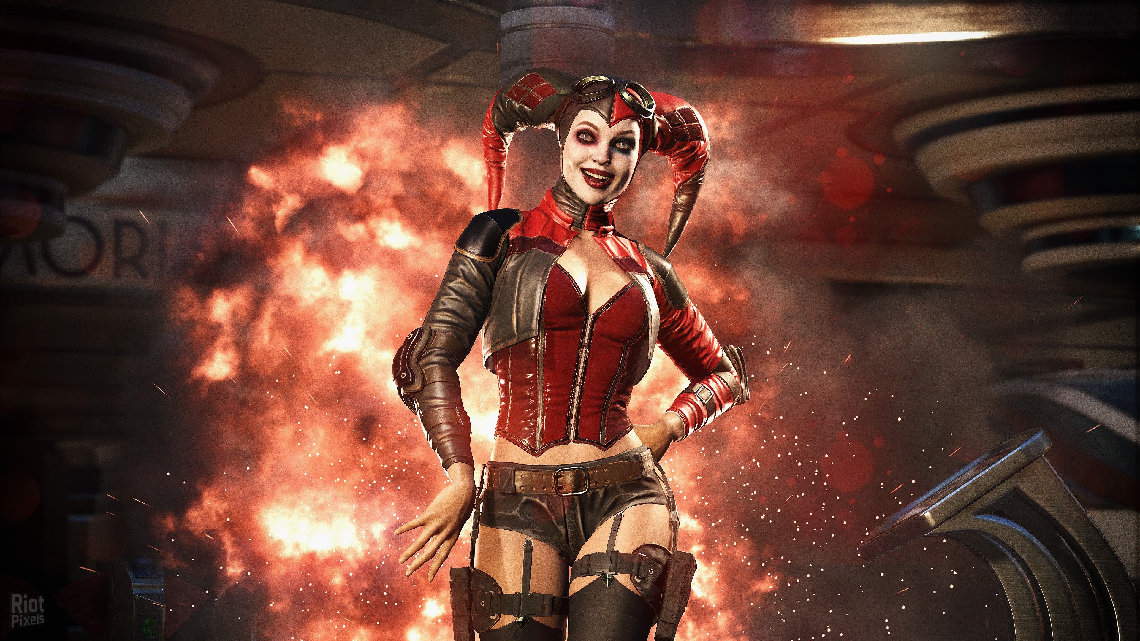 Harley Quinn, Injustice 2, esplosione, 3840x2160 Ultra HD, 4K TV