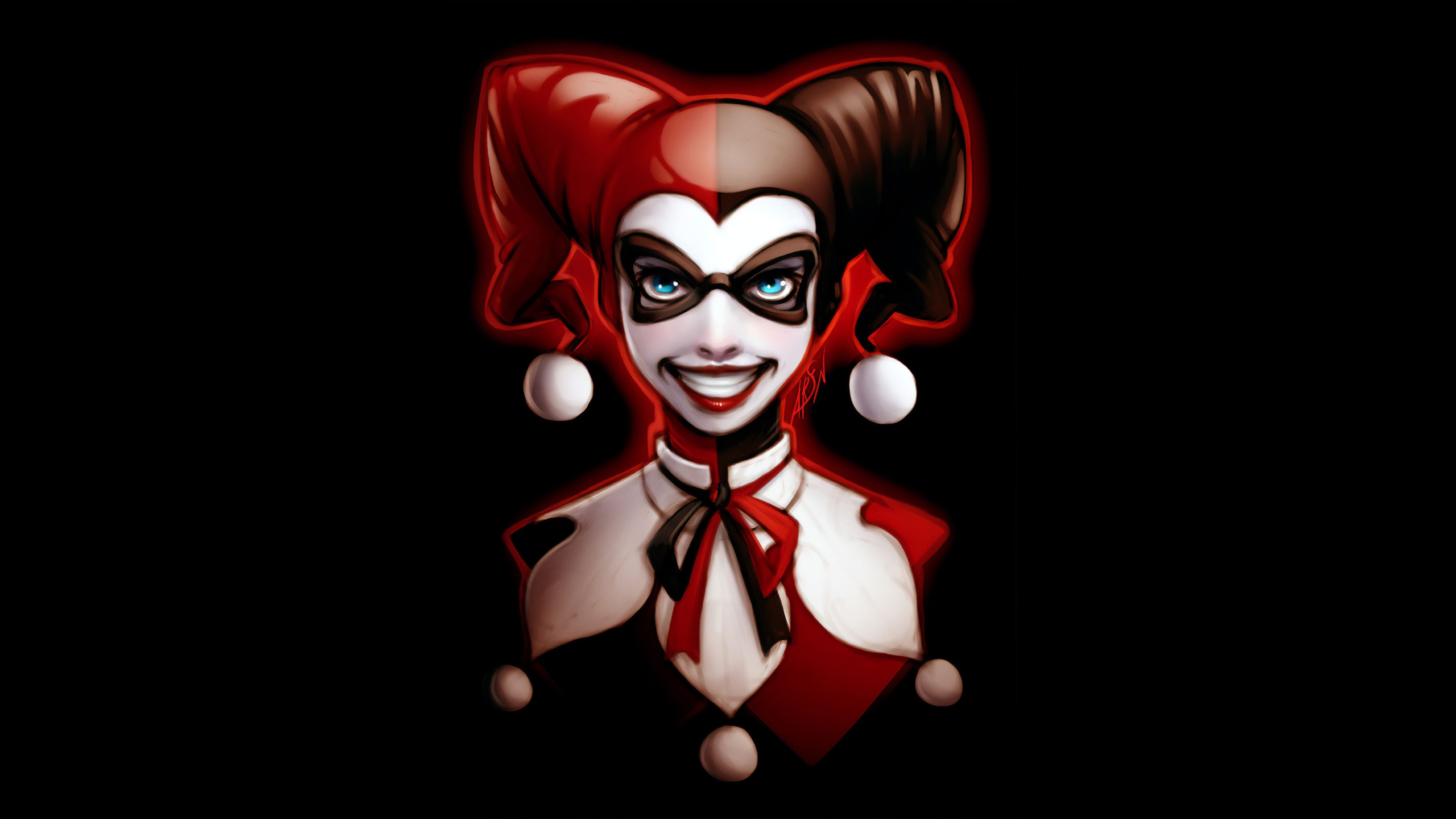 Harley Quinn dark art, 3840x2160 4K Ultra HD, Monitor 4K