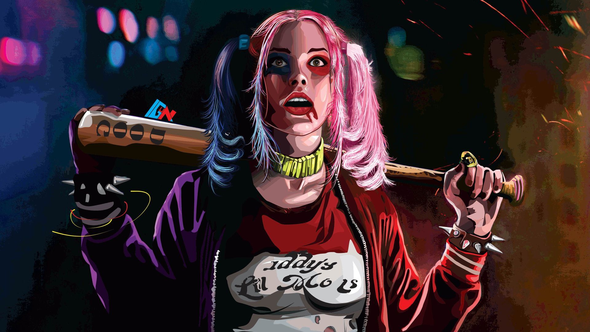 Harley Quinn con mazza da baseball, 1920x1080 Full HD 1080p, Desktop