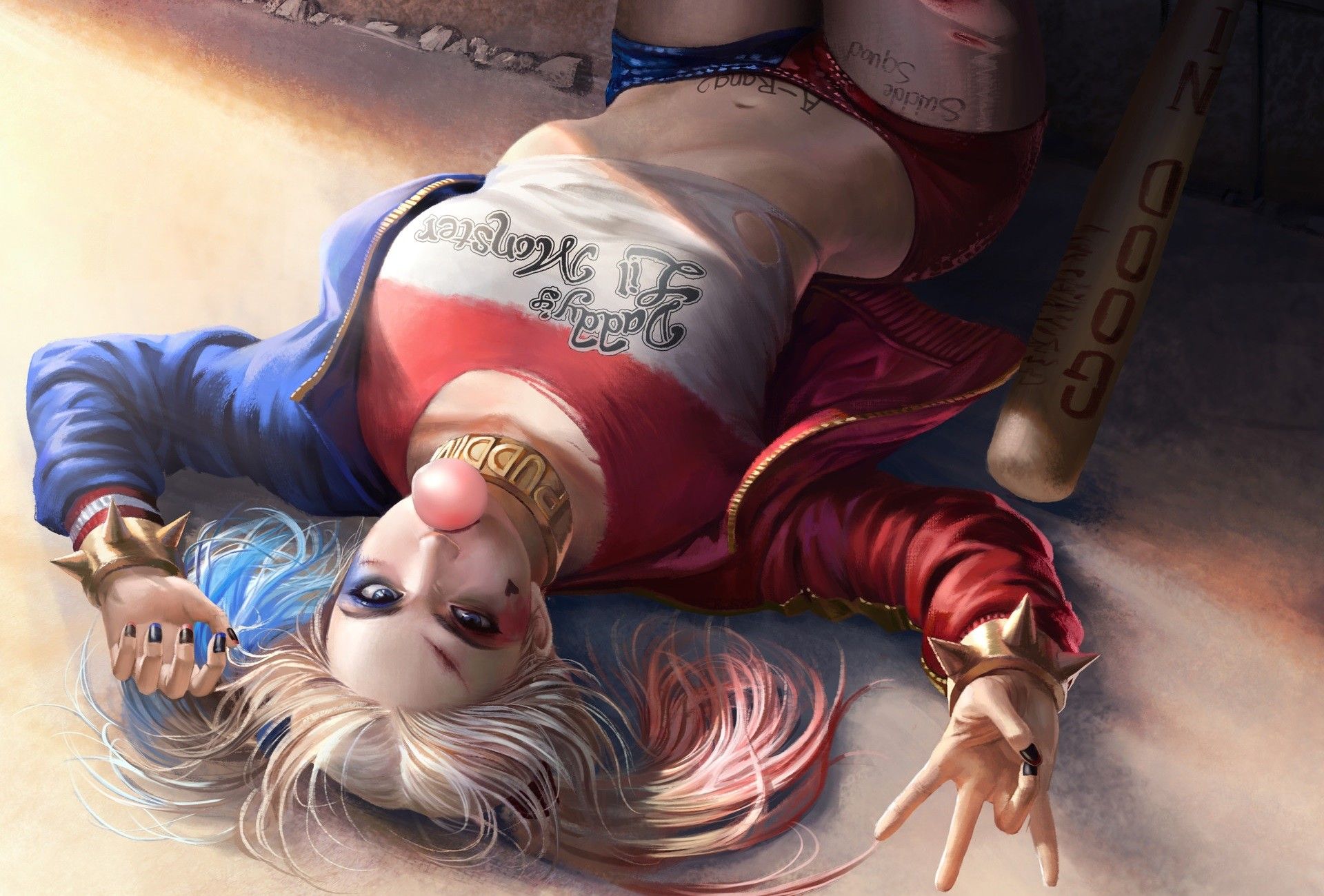 Harley Quinn sdraiata a terra, 1920x1300 Full HD+ WUXGA, Laptop
