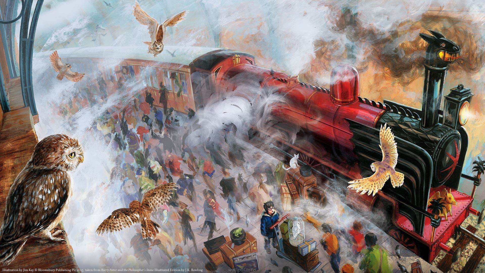 Treno Hogwarts Express acquerello, 1920x1080 Full HD 1080p, PC