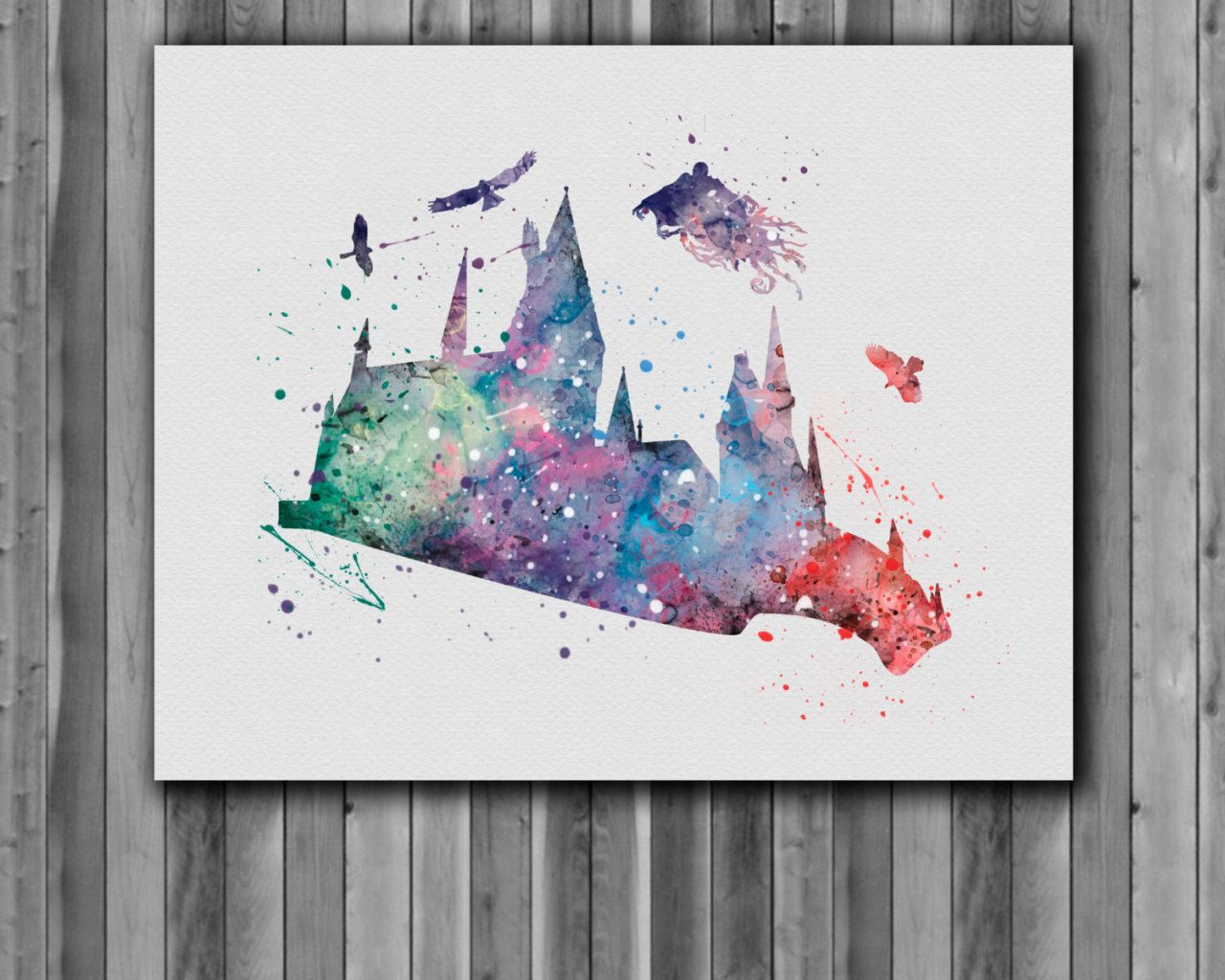 Castello Hogwarts acquerello colorato, 1280x1024 HD, Desktop