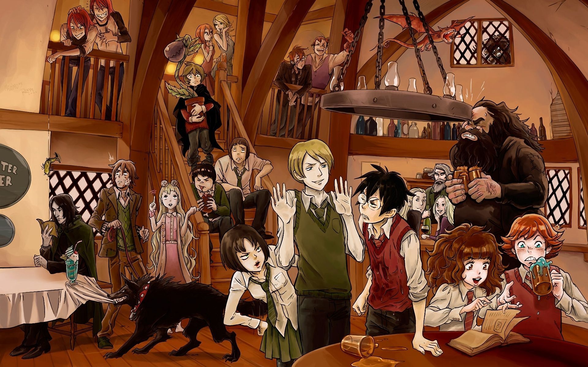 Harry Potter personaggi anime, 1920x1200 WUXGA, Monitor Gaming