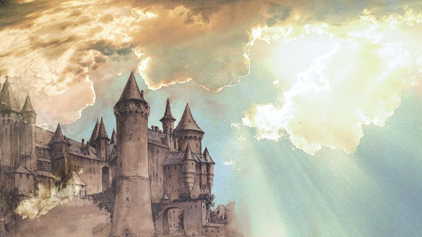 Castello Hogwarts ad acquerello, scuola di magia, 1366x768 720p, PC