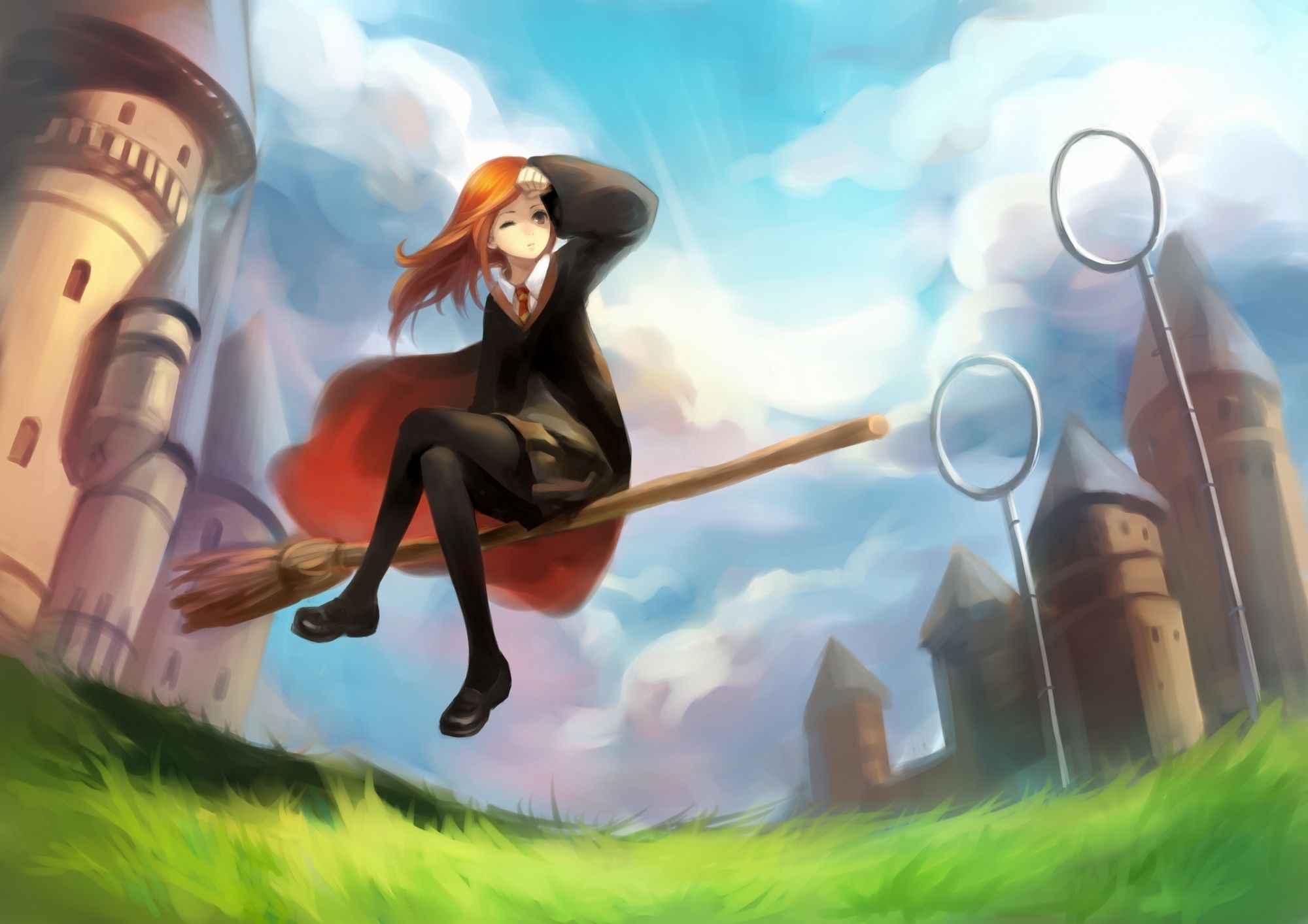 Ginny Weasley Quidditch Hogwarts, scuola di magia, 2000x1414 alta risoluzione, PC