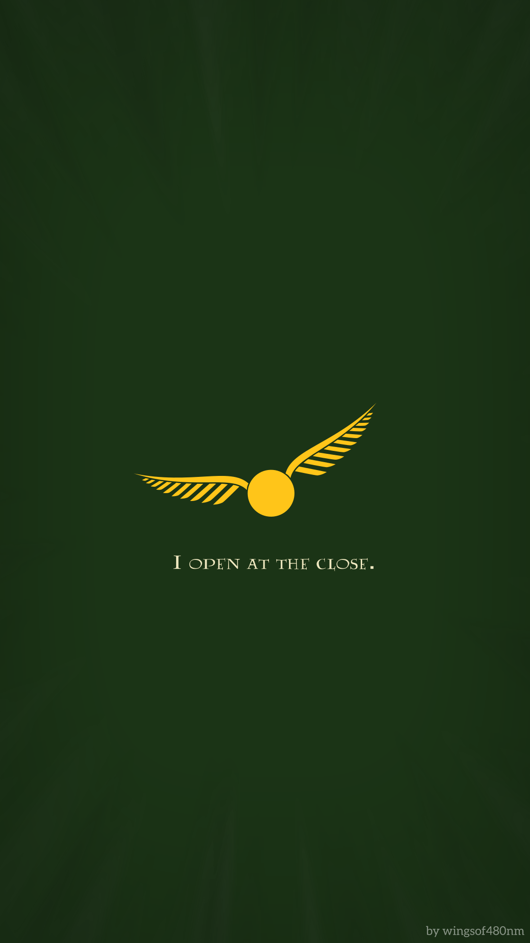 Boccino d'oro Harry Potter minimalista, mondo magico, 1080x1920 Verticale, Telefono