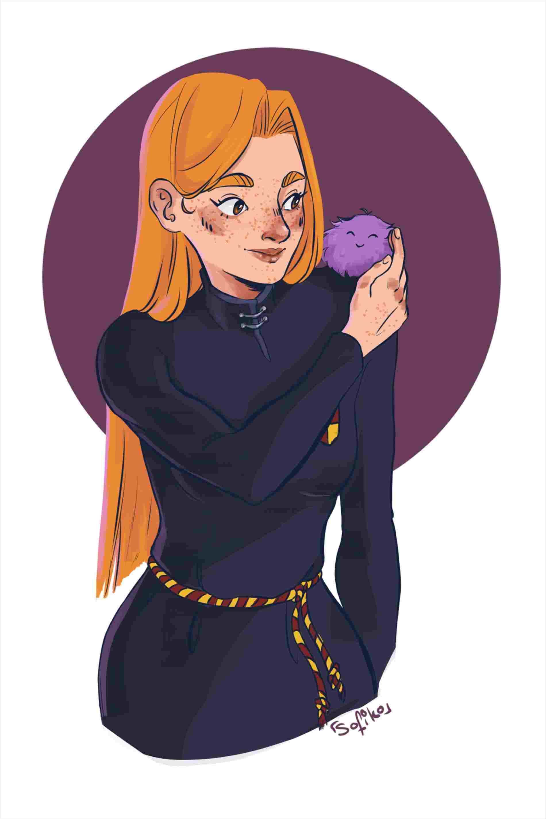 Ginny Weasley Harry Potter cartone, 1900x2850 Full HD Verticale, Smartphone